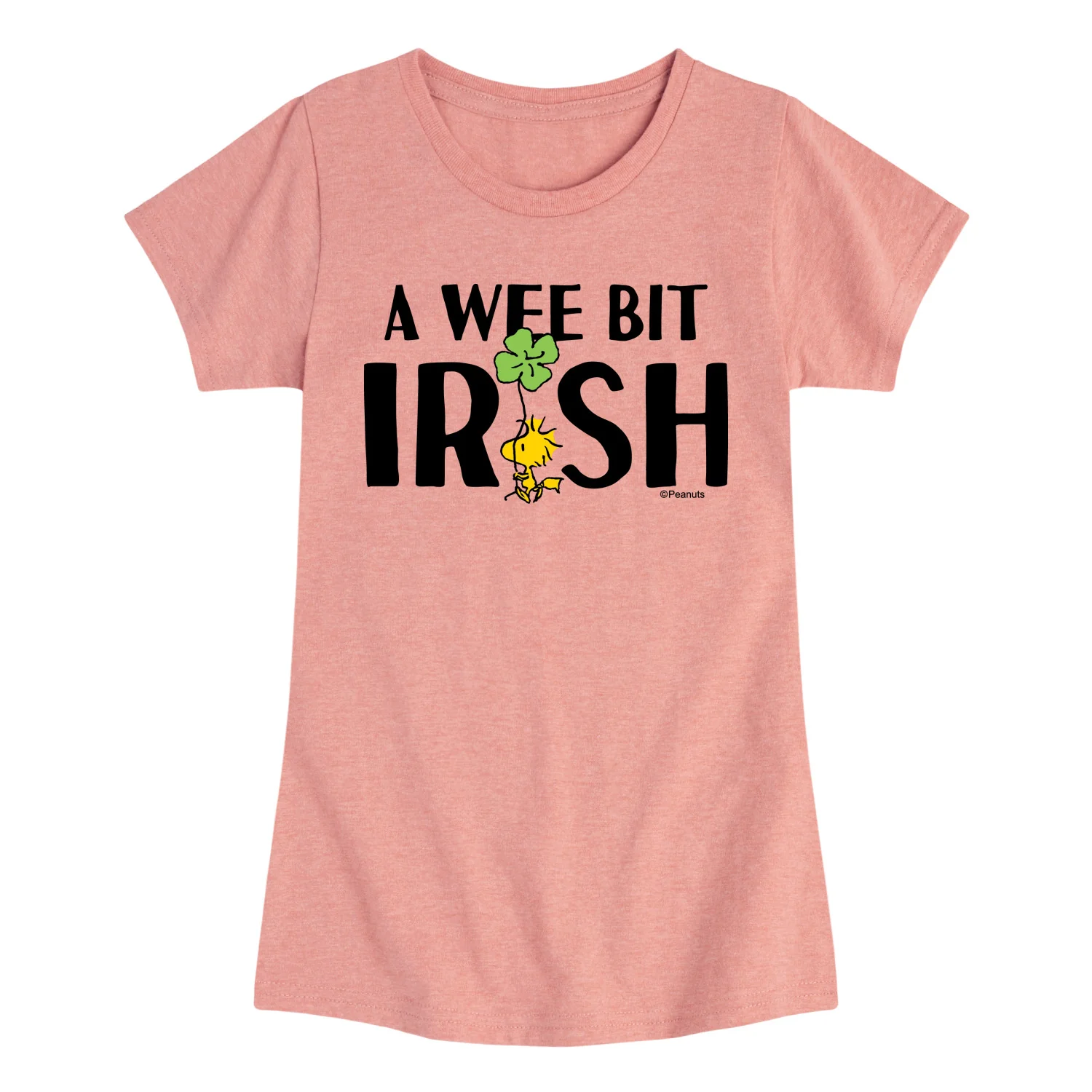 Peanuts - A Wee Bit Irish - Youth Girls Fitted Short Sleeve T-Shirt