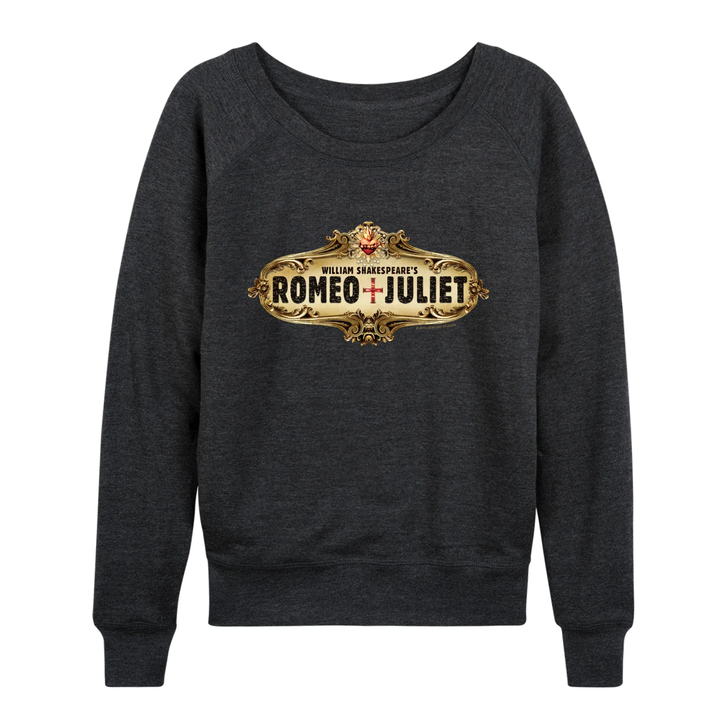 William Shakespeare’s Romeo + Juliet - Gold Logo - Women's French Terry Long Sleeve Pullover - Image 3