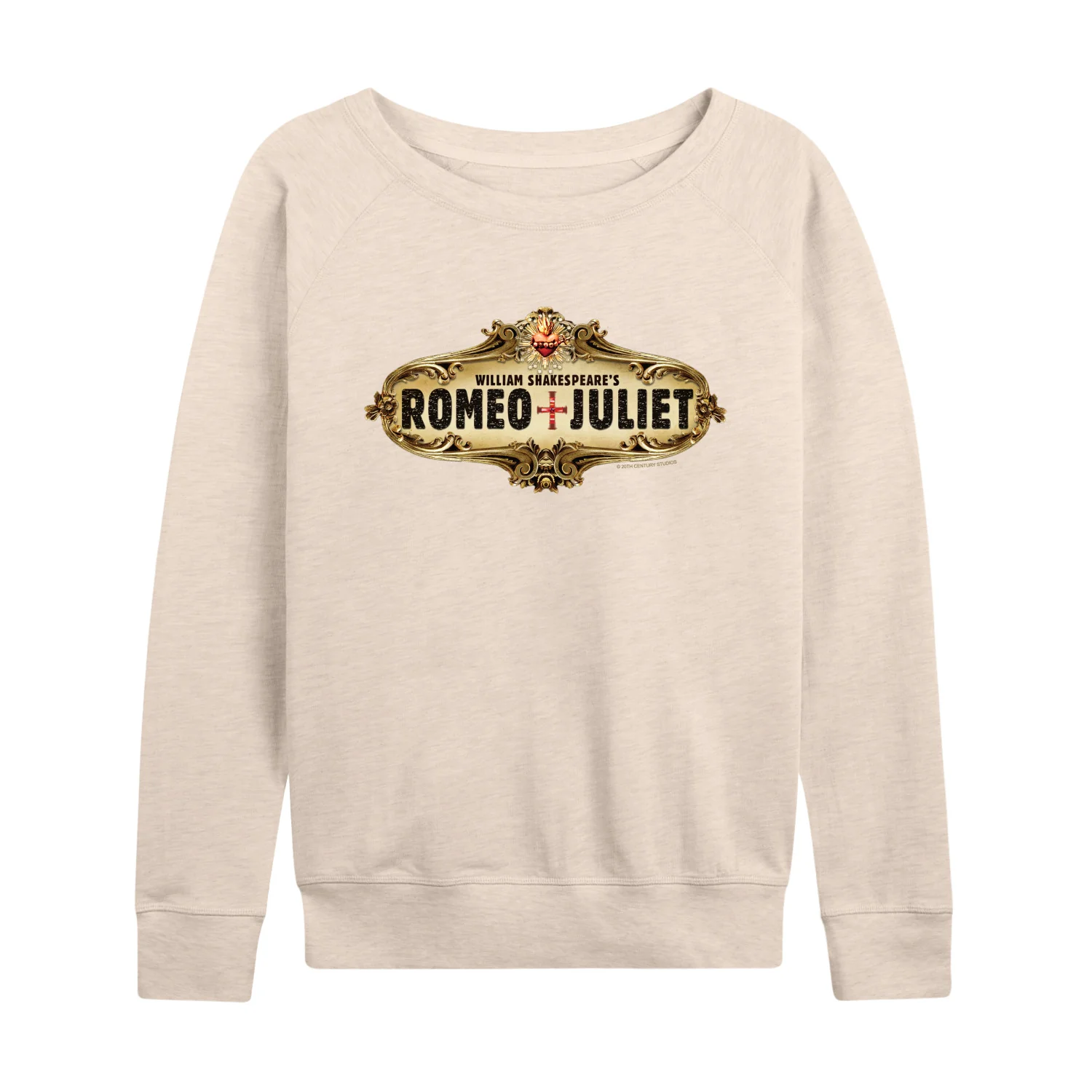 William Shakespeare’s Romeo + Juliet - Gold Logo - Women's French Terry Long Sleeve Pullover - Image 4