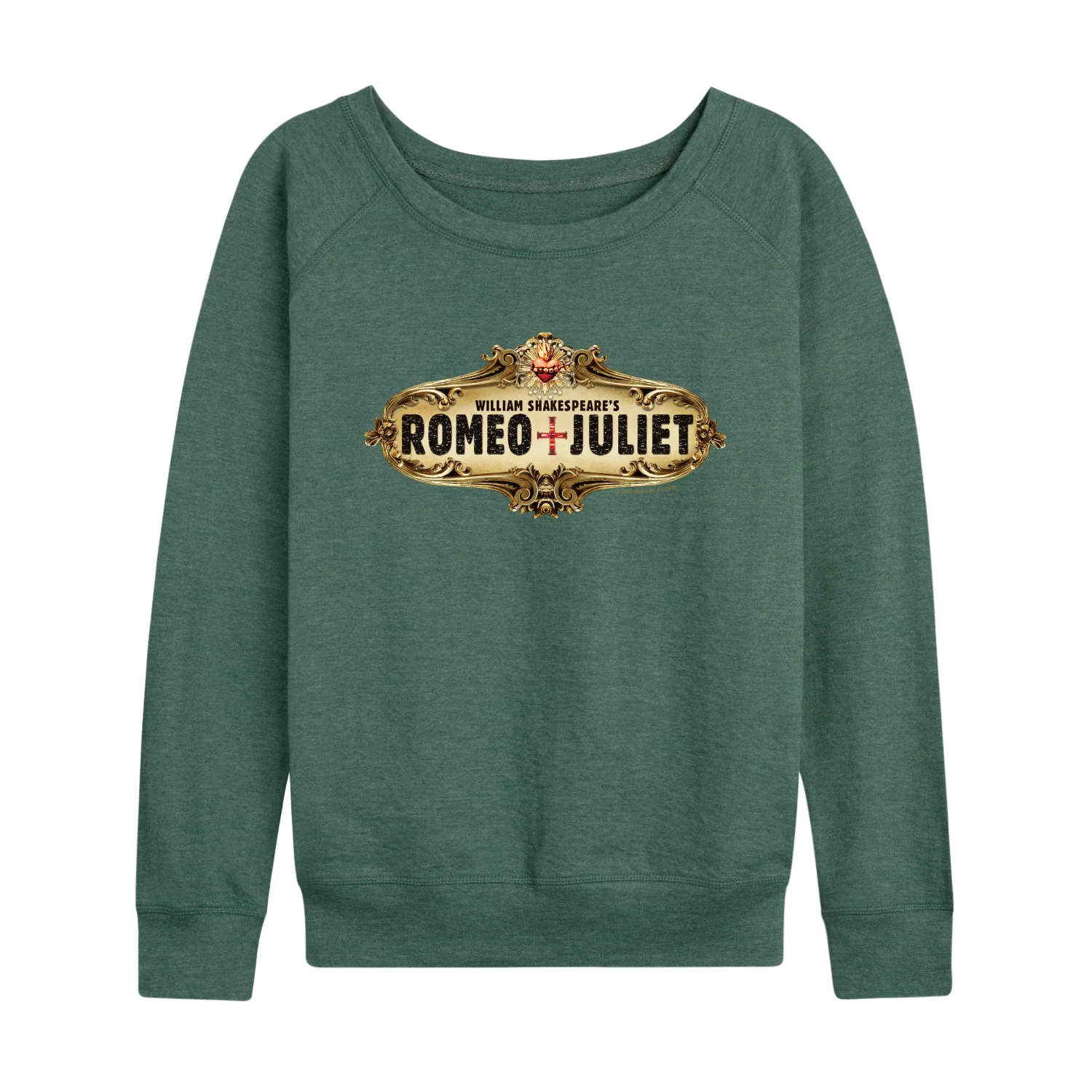 William Shakespeare’s Romeo + Juliet - Gold Logo - Women's French Terry Long Sleeve Pullover - Image 5