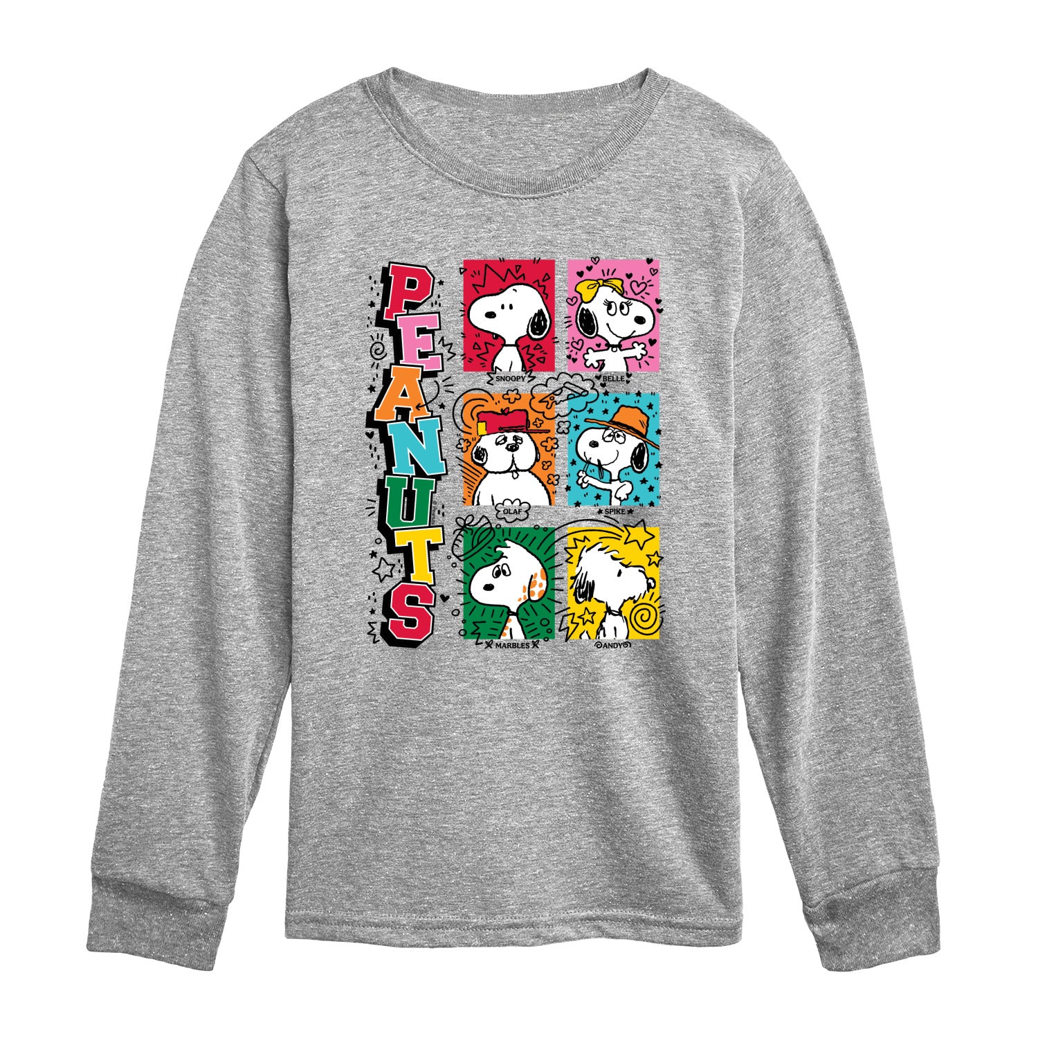 Peanuts - Snoopy Siblings Yearbook - Youth Boys Long Sleeve Graphic T-Shirt