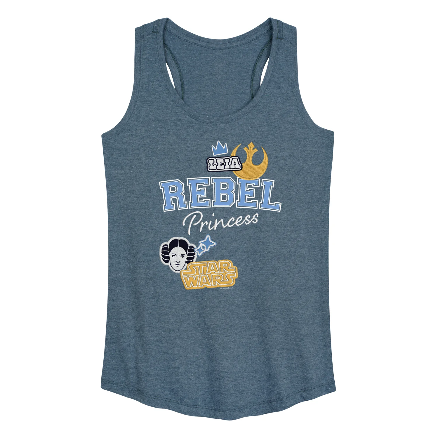 Star Wars - Rebel Princess Faux Patches - Women's Racerback Graphic Tank - Image 2