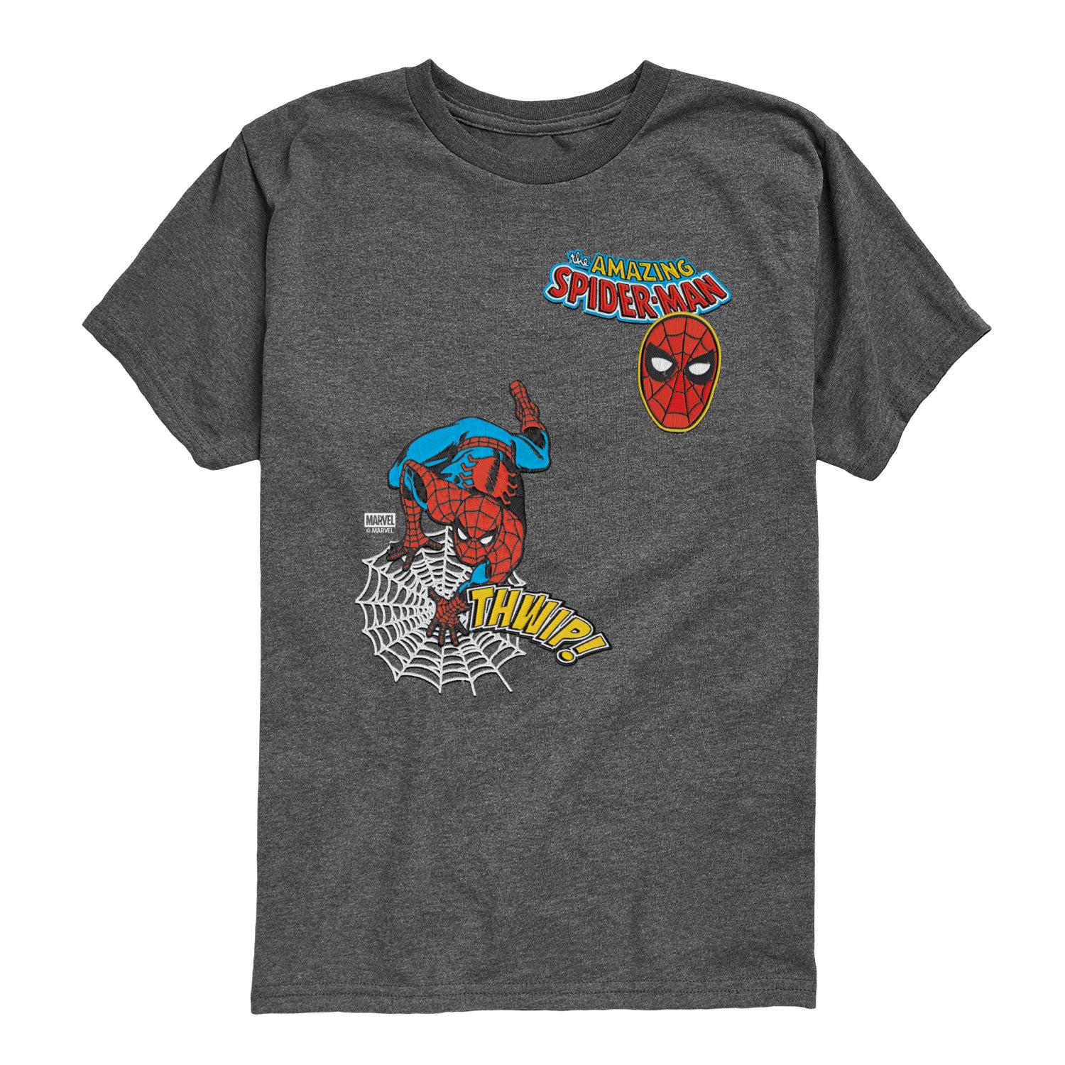 Spider-Man - Spidey Thwip Faux Patch - Youth Boys Short Sleeve Graphic T-Shirt - Image 4