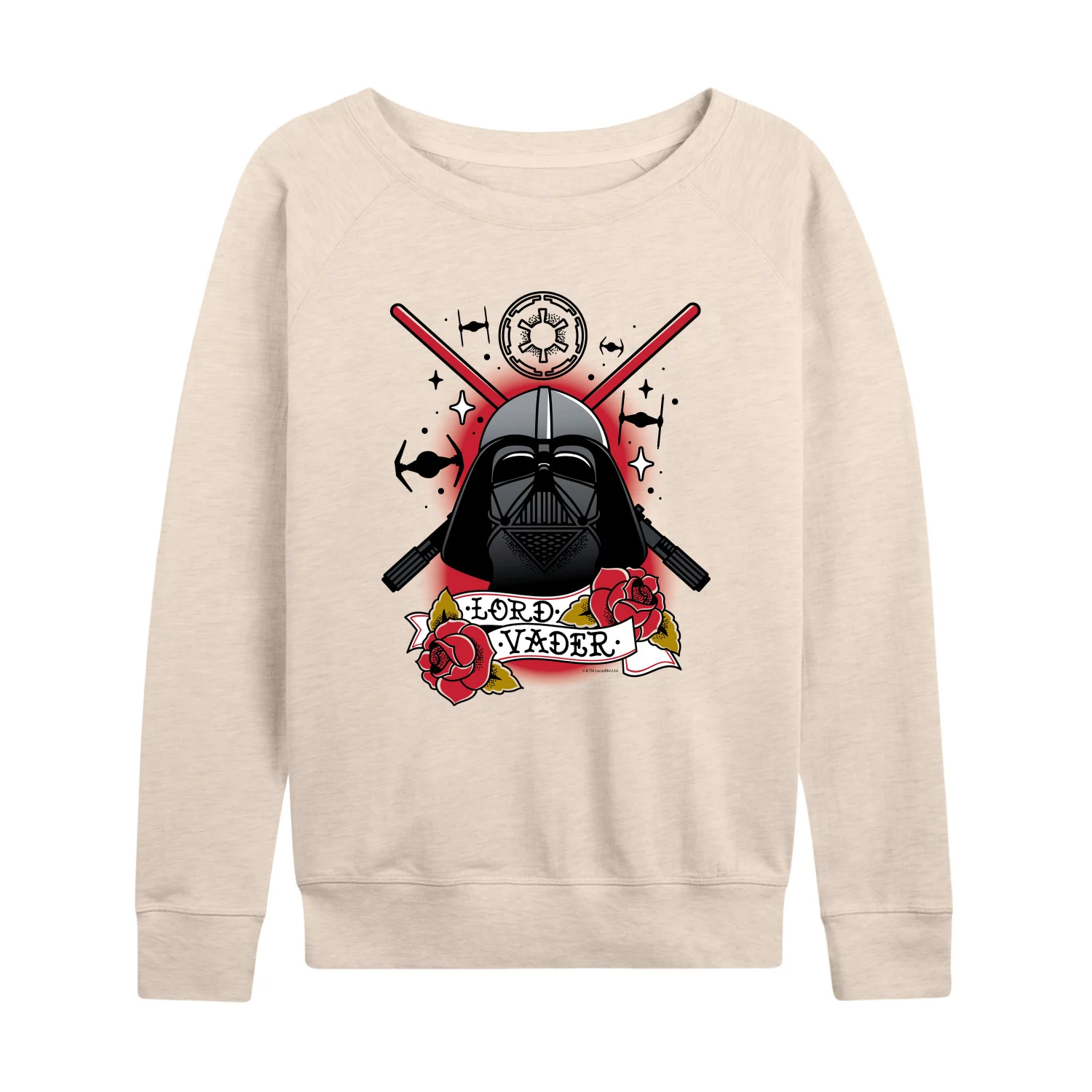 Star Wars - Darth Vader Traditional Tattoo - Women's French Terry Long Sleeve Pullover