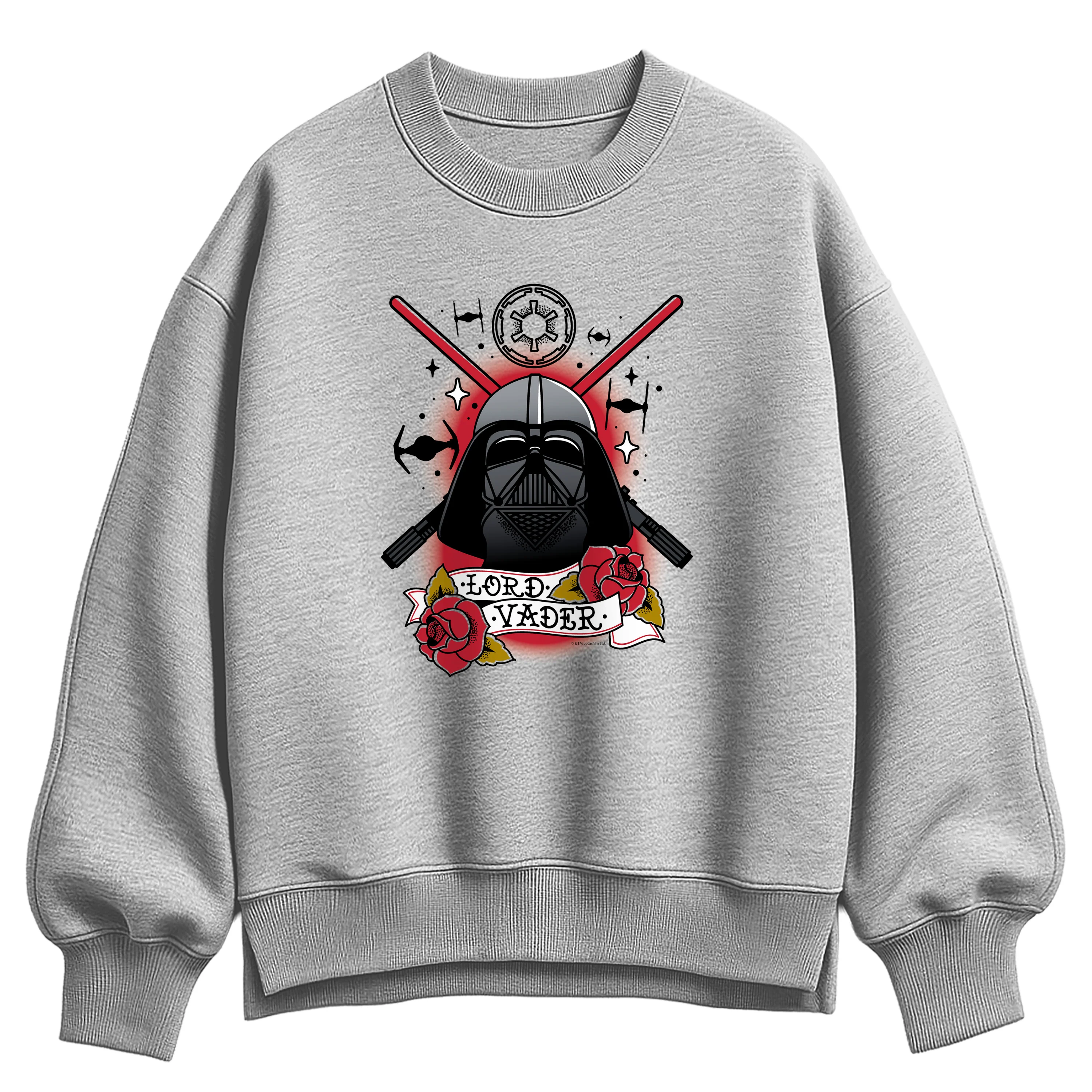Star Wars - Darth Vader Traditional Tattoo - Women's Oversized Fleece Crew Sweatshirt - Image 2