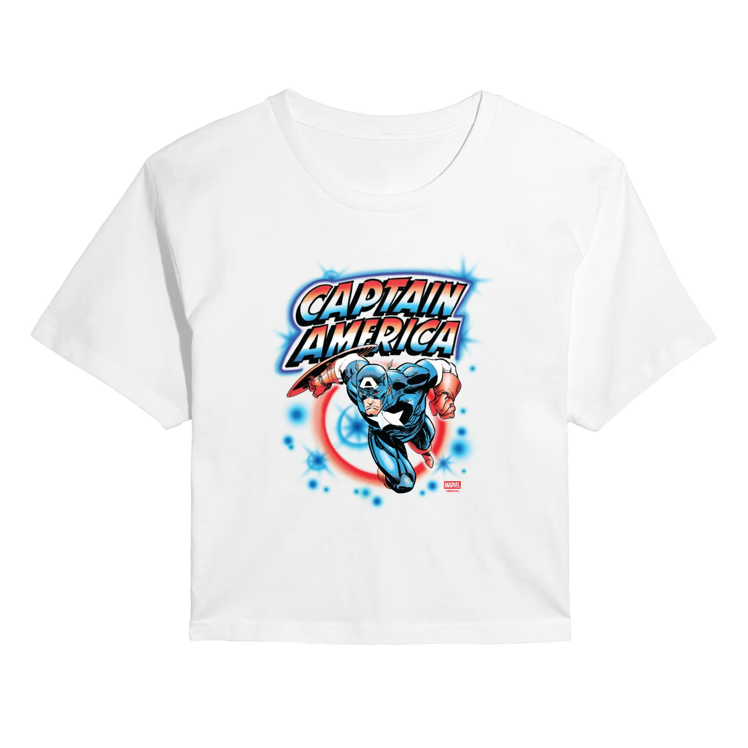 Captain America - Cap Graffiti - Juniors Cropped Graphic T-Shirt
