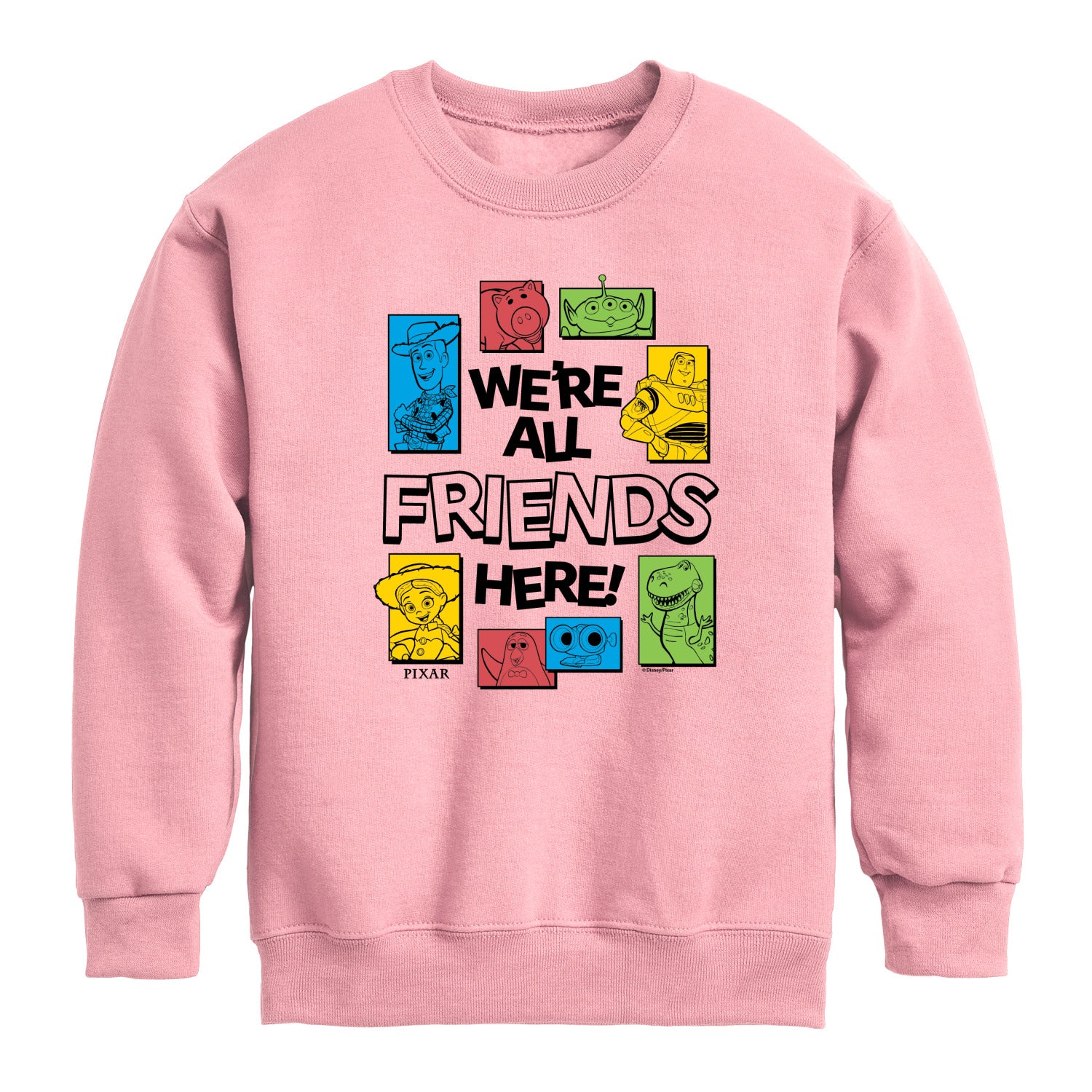 Toy Story - We're All Friends Here - Youth Boys Crew Fleece Sweatshirt - Image 2