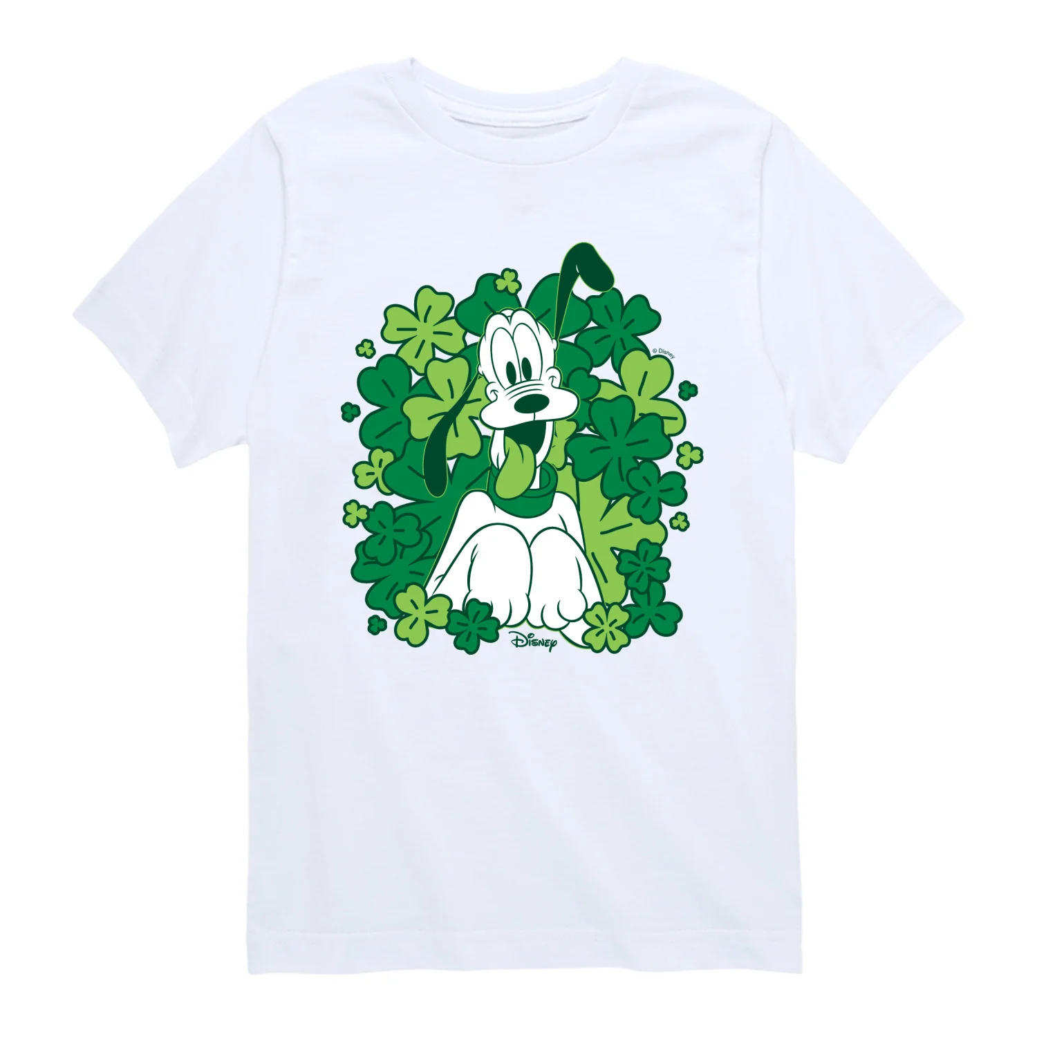 Disney - Pluto Shamrocks - Youth Boys Short Sleeve Graphic T-Shirt