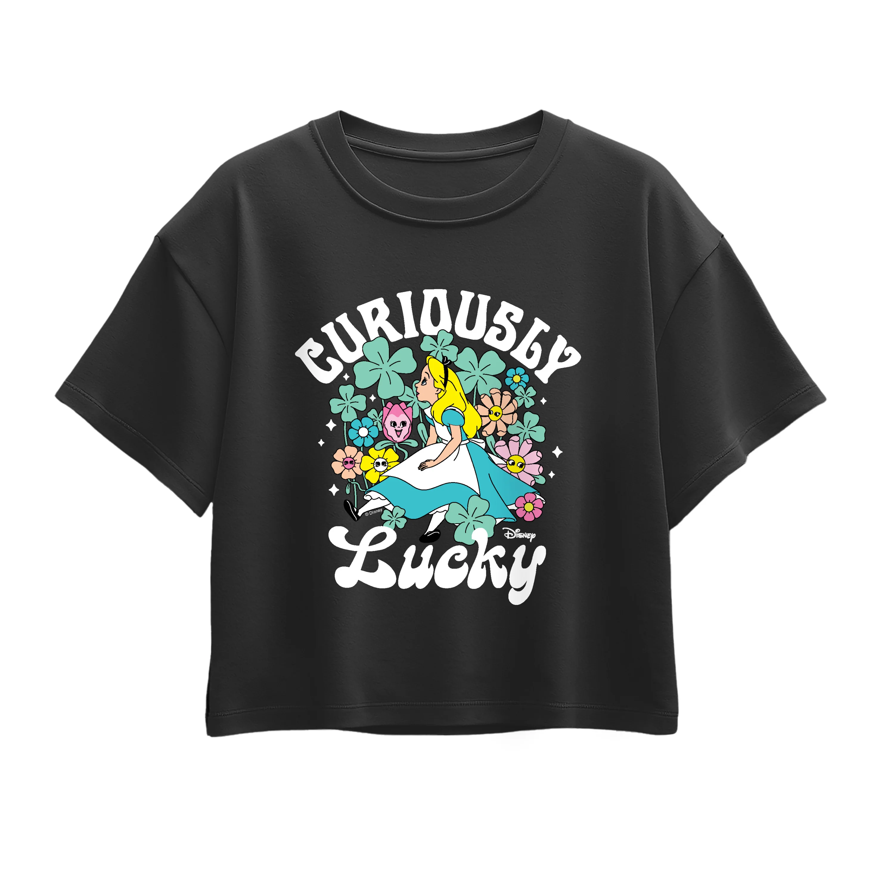 Alice in Wonderland - Curiously Lucky - Youth Girls Boxy T-Shirt