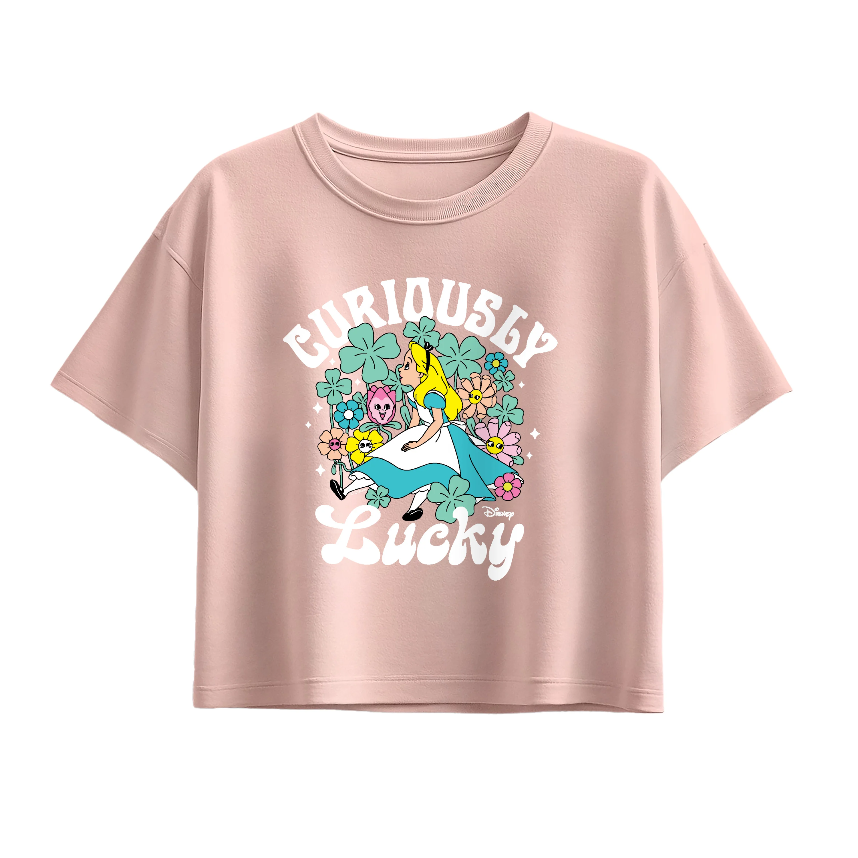 Alice in Wonderland - Curiously Lucky - Youth Girls Boxy T-Shirt - Image 3