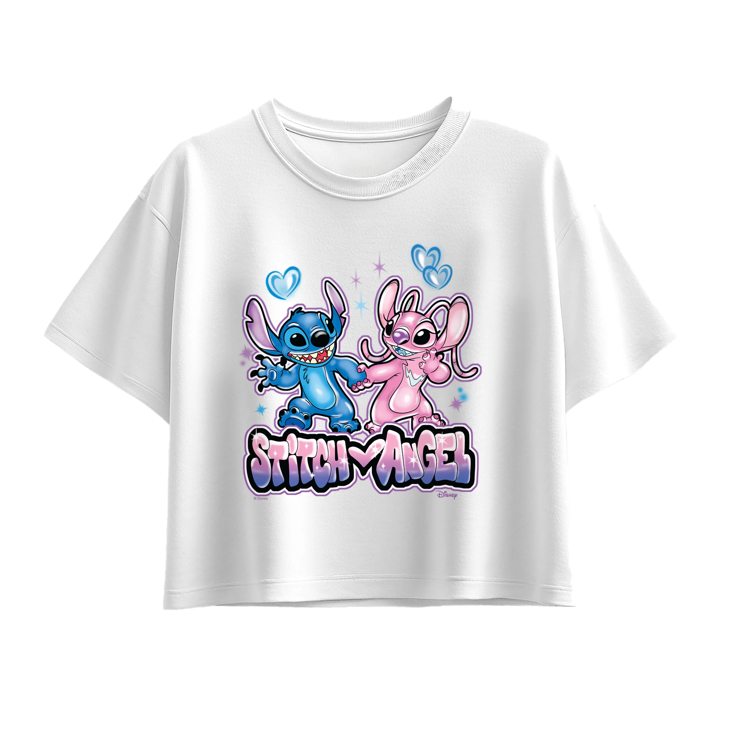 Lilo & Stitch - Stitch And Angel Graffiti - Youth Girls Boxy T-Shirt