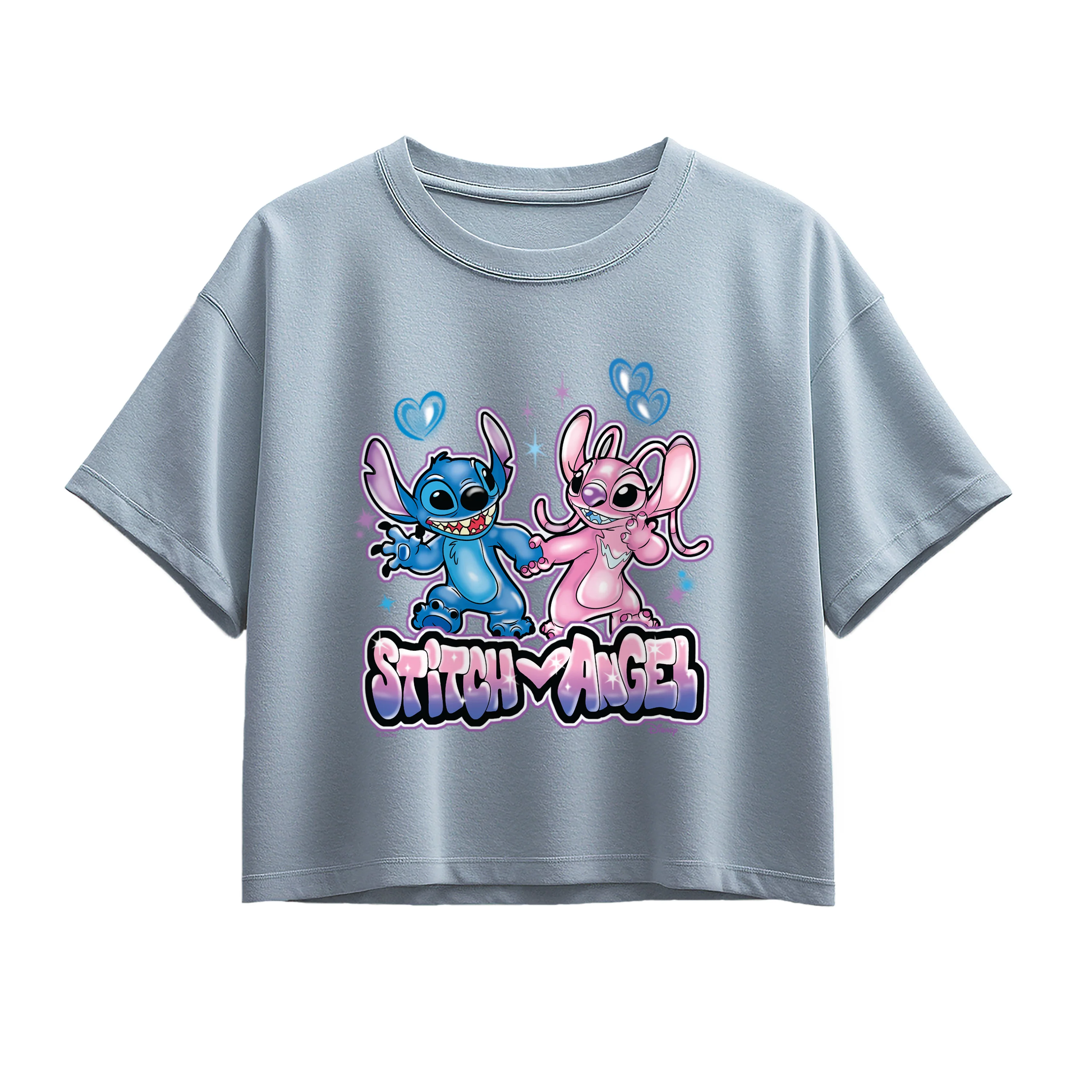 Lilo & Stitch - Stitch And Angel Graffiti - Youth Girls Boxy T-Shirt - Image 2