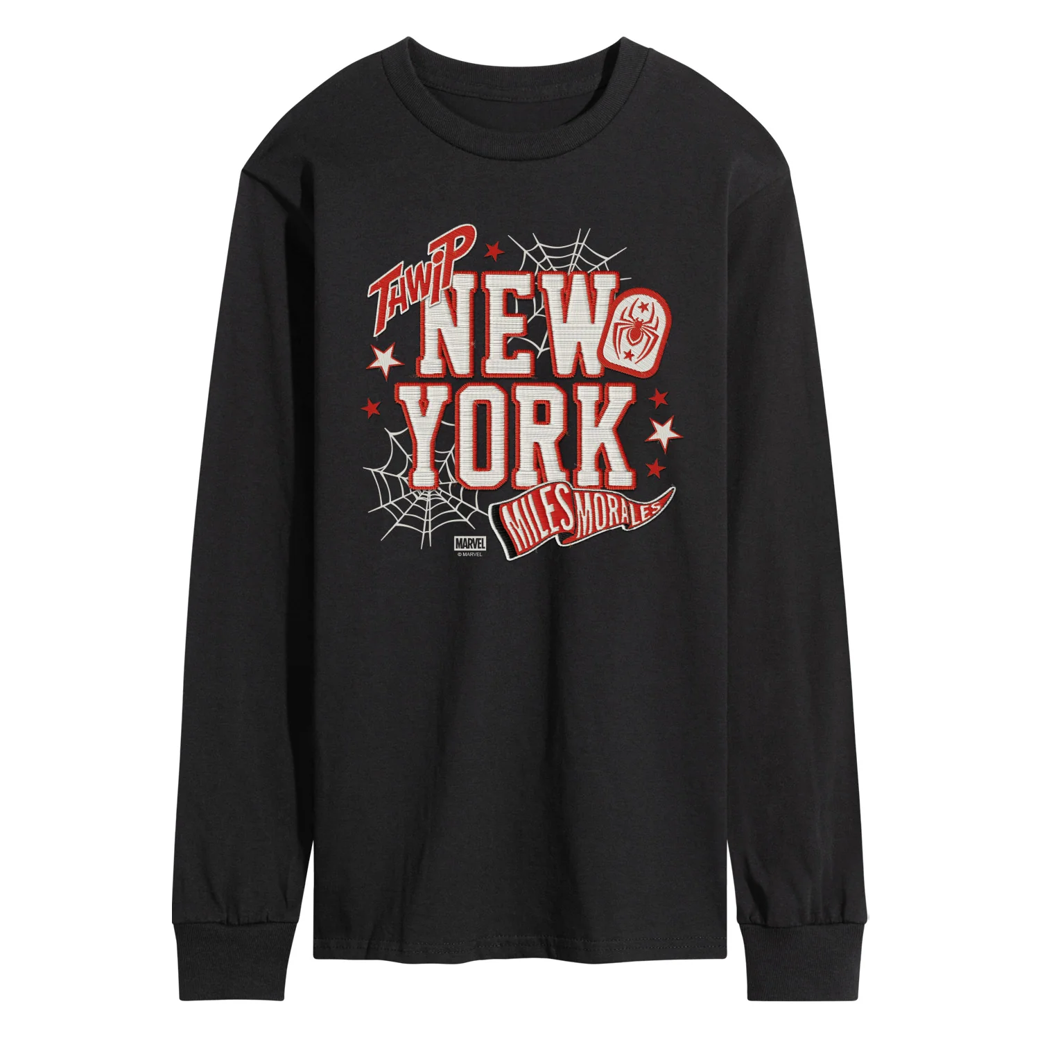 Spider-Man - NYC Miles Faux Patches - Men's Long Sleeve Graphic T-Shirt