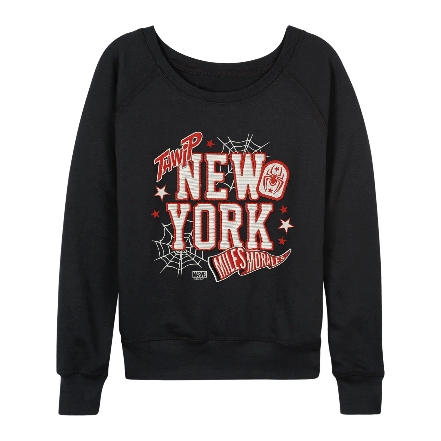 Spider-Man - NYC Miles Faux Patches - Women's French Terry Long Sleeve Pullover