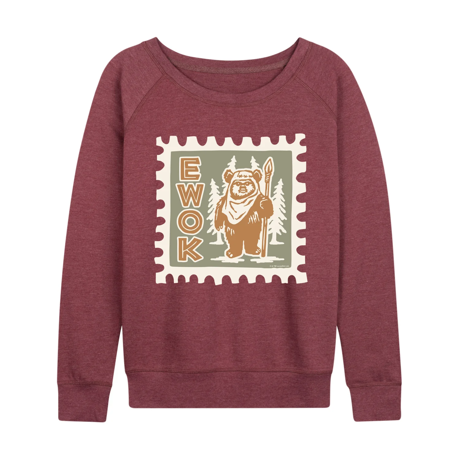 Star Wars - Ewok Stamp - Women's French Terry Long Sleeve Pullover
