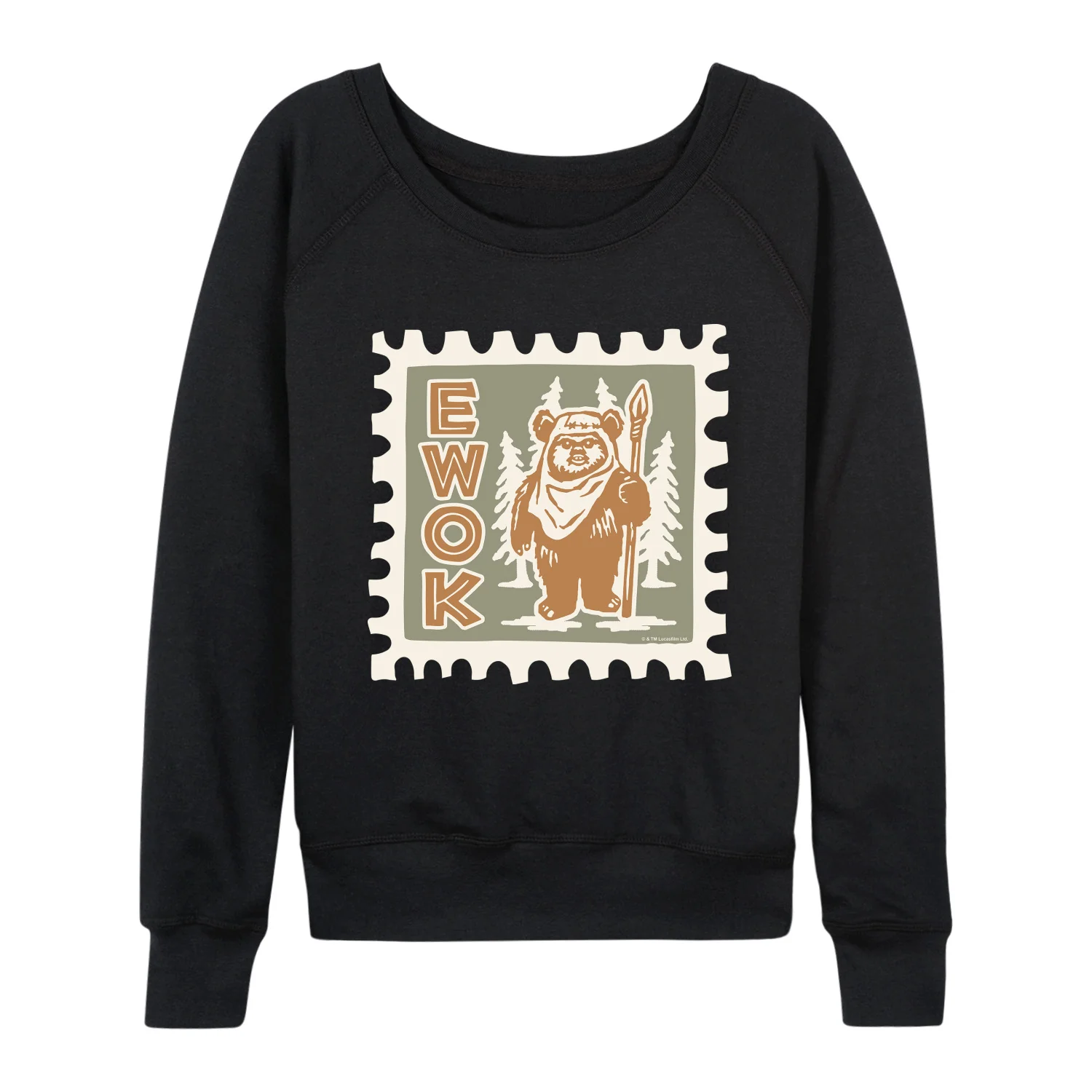 Star Wars - Ewok Stamp - Women's French Terry Long Sleeve Pullover - Image 2