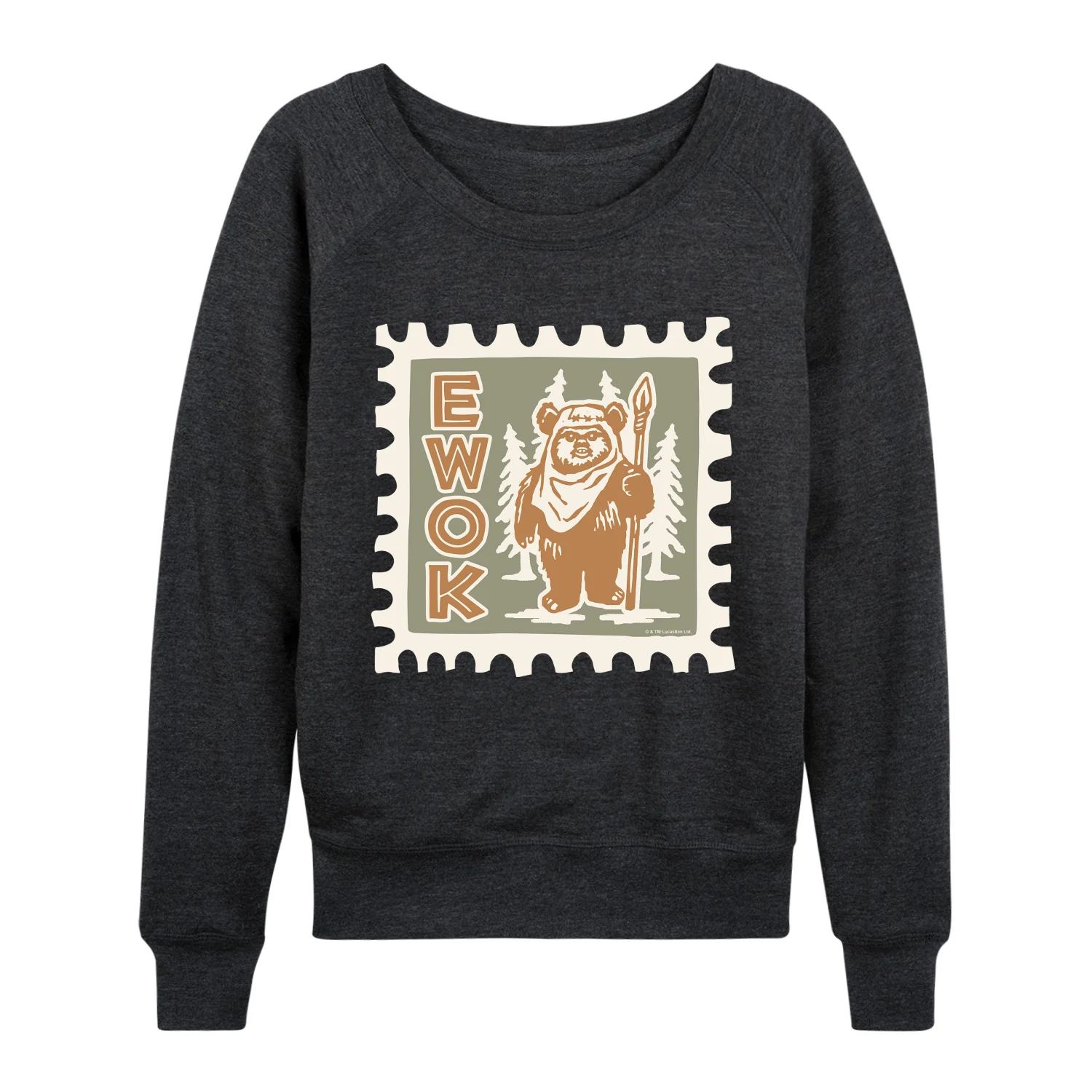 Star Wars - Ewok Stamp - Women's French Terry Long Sleeve Pullover - Image 3