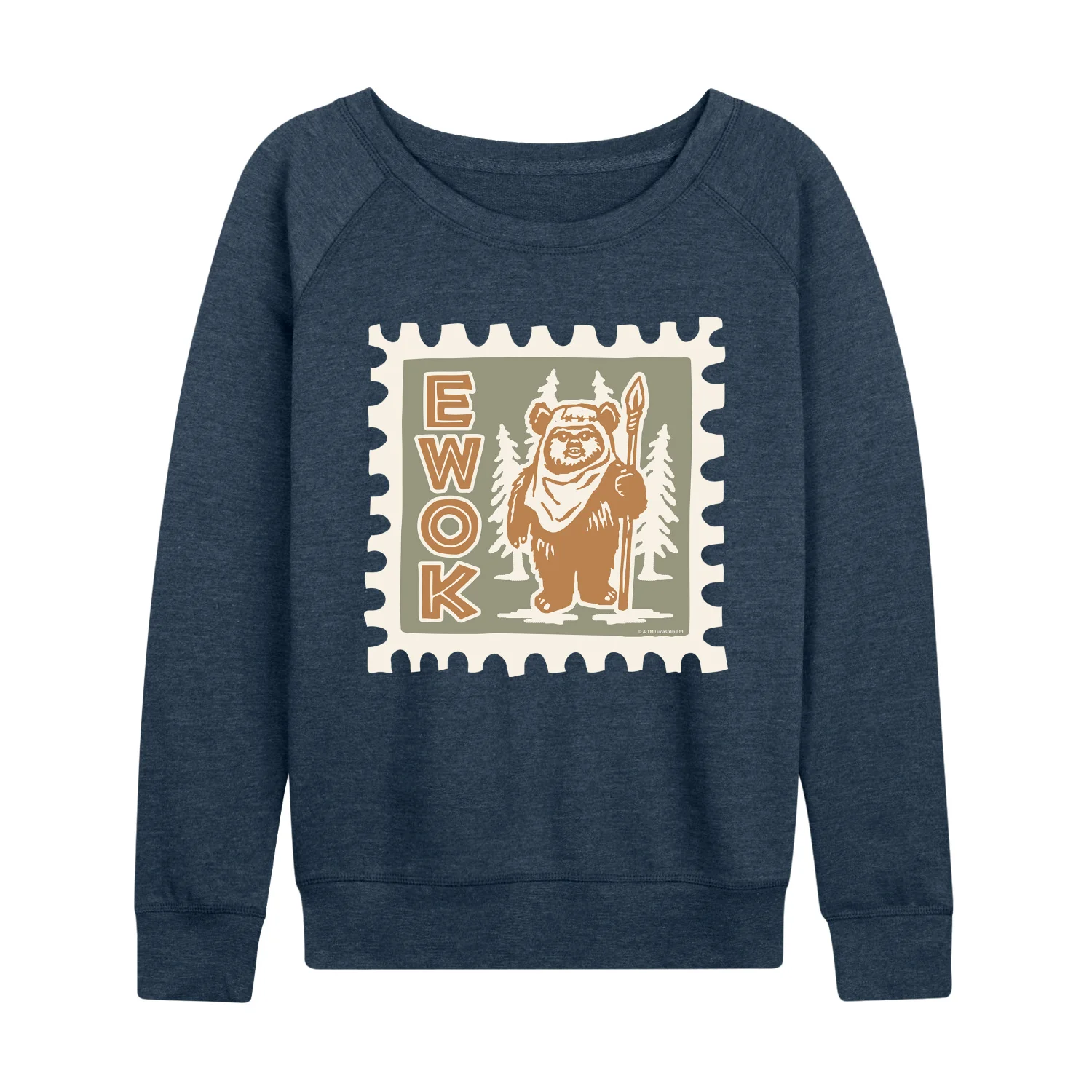Star Wars - Ewok Stamp - Women's French Terry Long Sleeve Pullover - Image 4