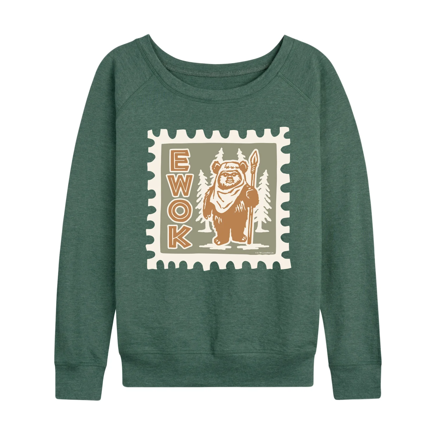 Star Wars - Ewok Stamp - Women's French Terry Long Sleeve Pullover - Image 5