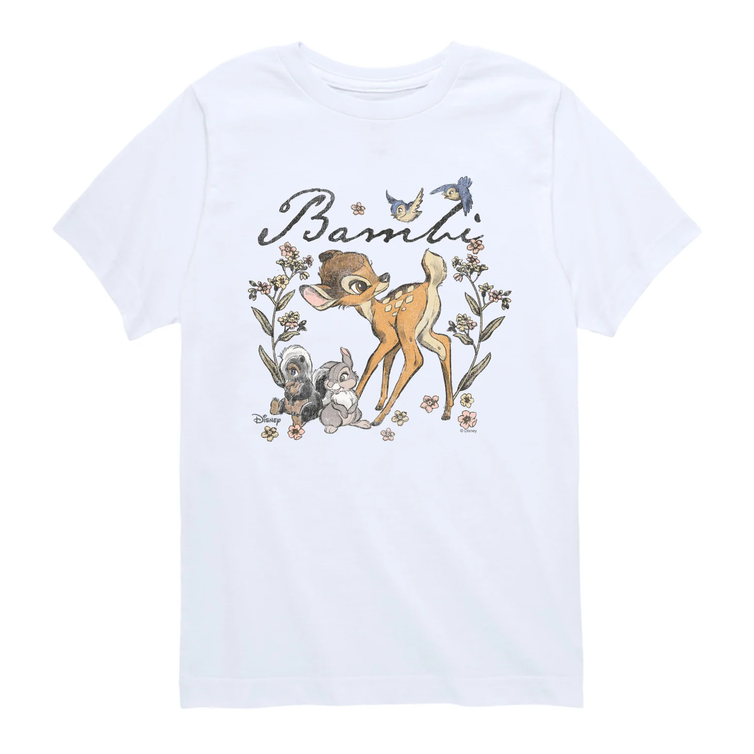 Bambi - Watercolor Friends - Youth Boys Short Sleeve Graphic T-Shirt