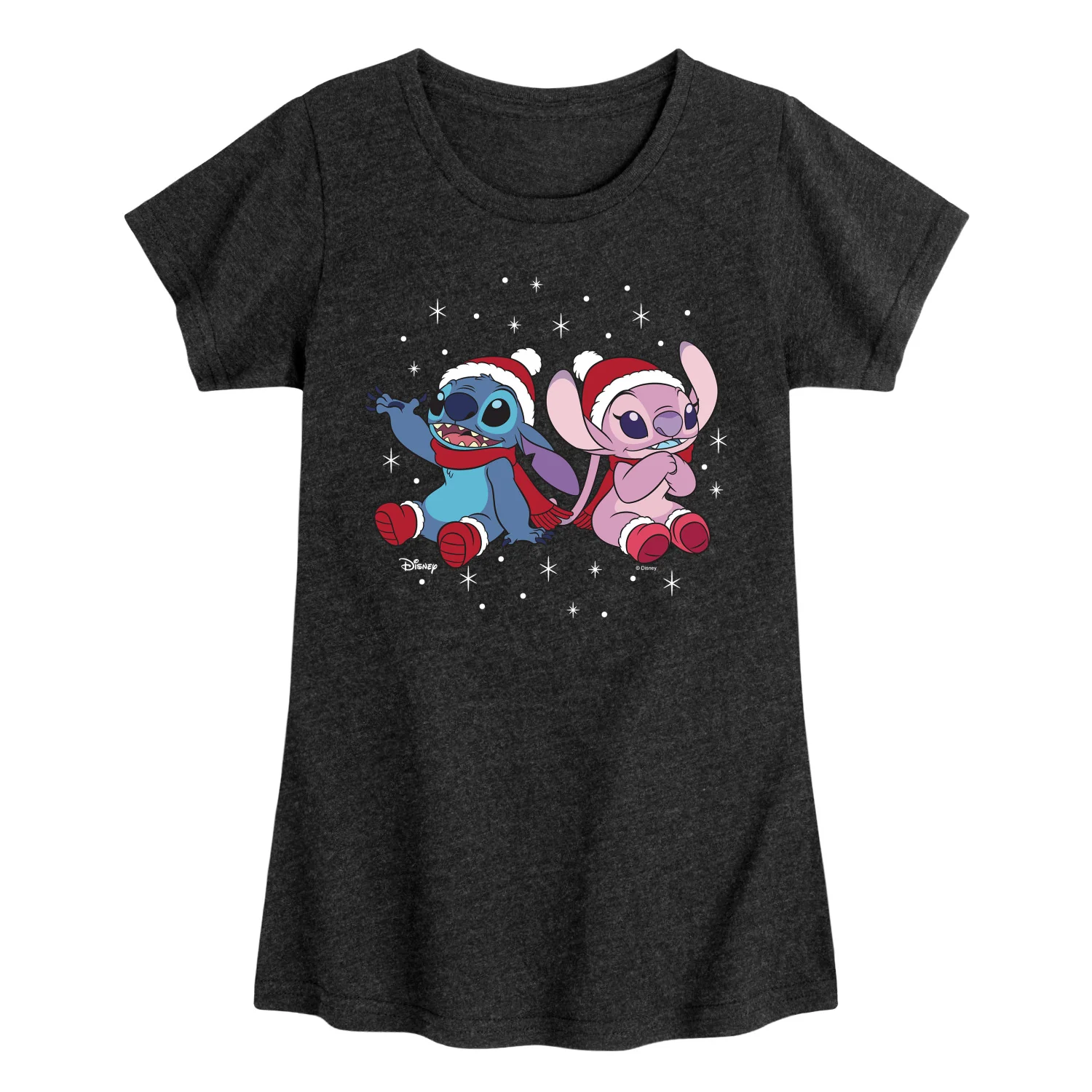 Lilo & Stitch - Happy Holidays Stitch - Youth Girls Fitted Short Sleeve T-Shirt - Image 2