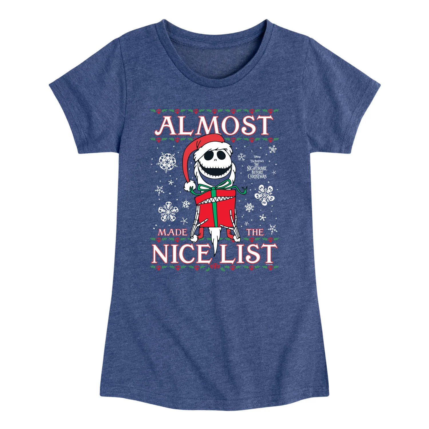 Nightmare Before Christmas - Jack Nice List - Youth Girls Fitted Short Sleeve T-Shirt