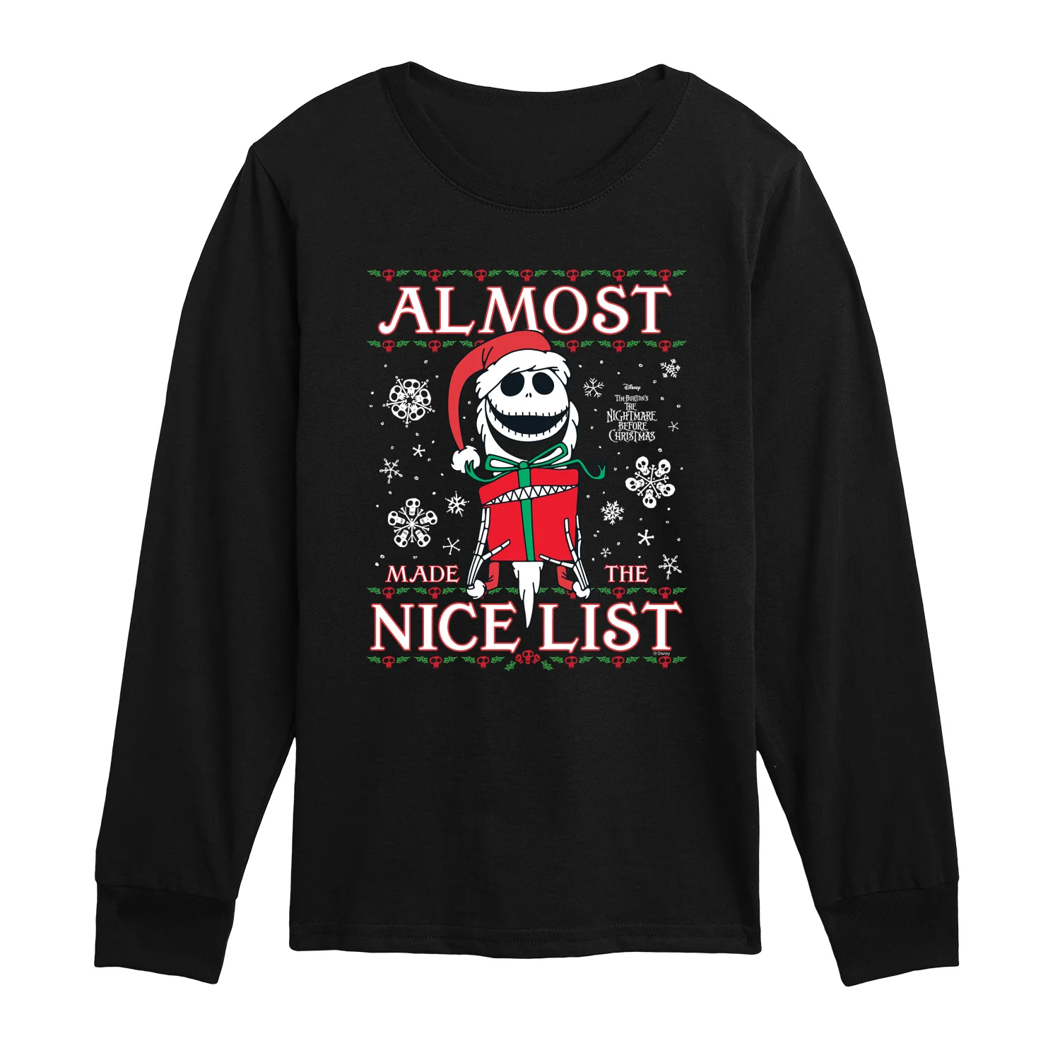Nightmare Before Christmas - Jack Nice List - Youth Boys Long Sleeve Graphic T-Shirt - Image 2