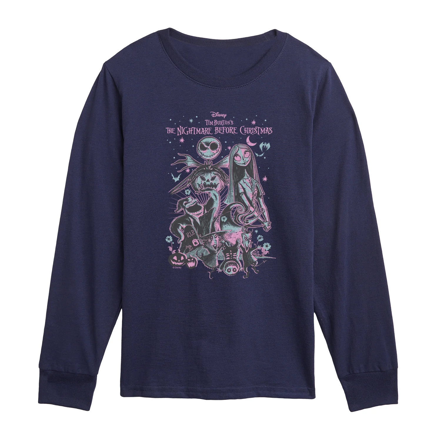 Nightmare Before Christmas - Nightmare Flowers - Youth Boys Long Sleeve Graphic T-Shirt