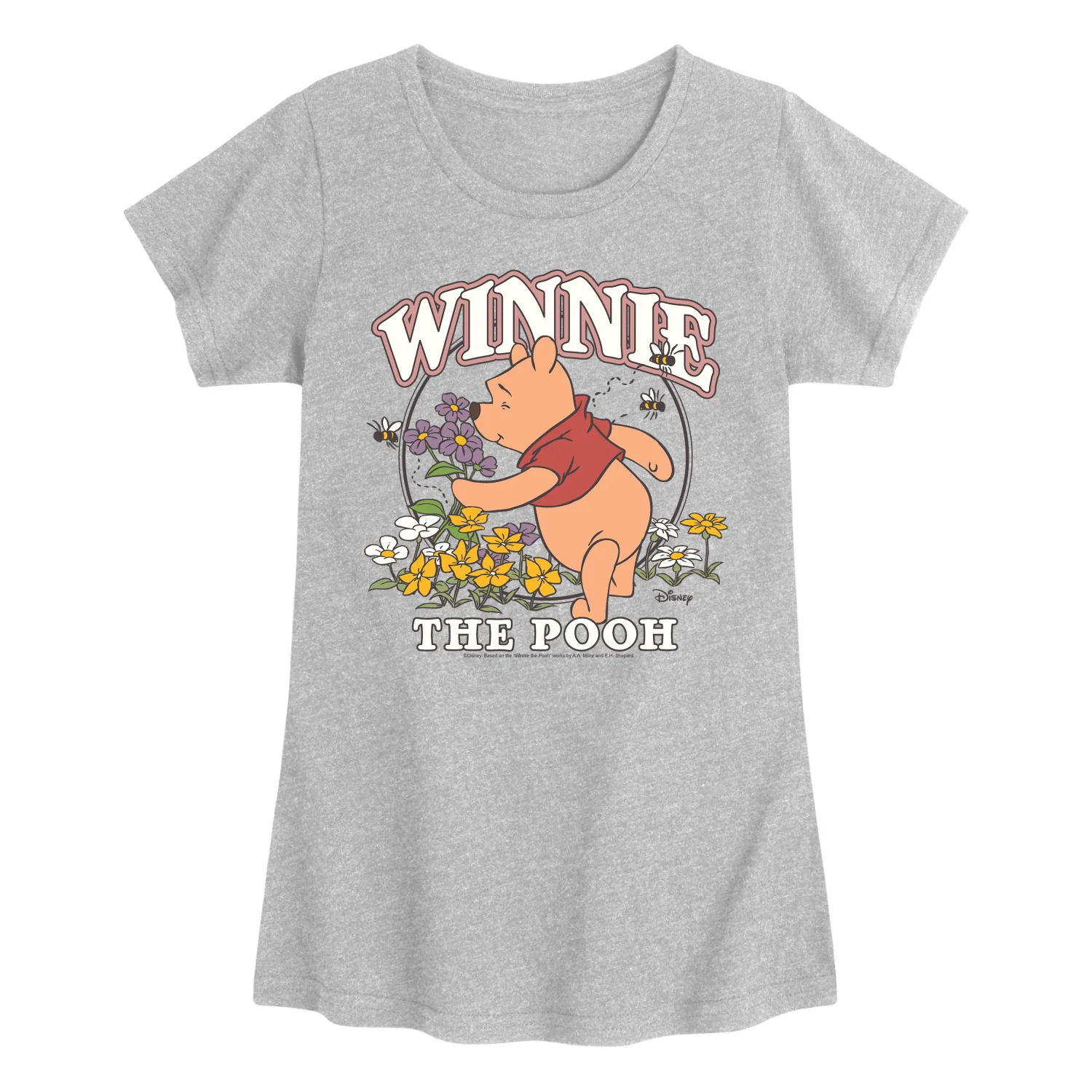 Winnie the Pooh - Smelling the Flowers - Youth Girls Fitted Short Sleeve T-Shirt - Image 4