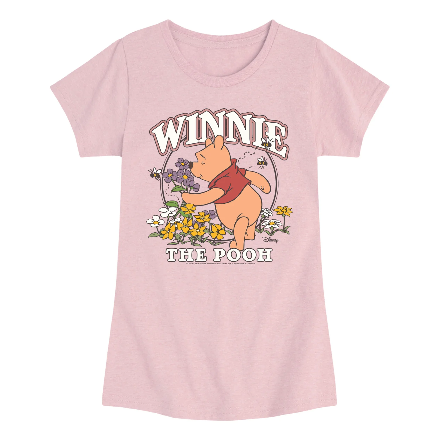 Winnie the Pooh - Smelling the Flowers - Youth Girls Fitted Short Sleeve T-Shirt - Image 5