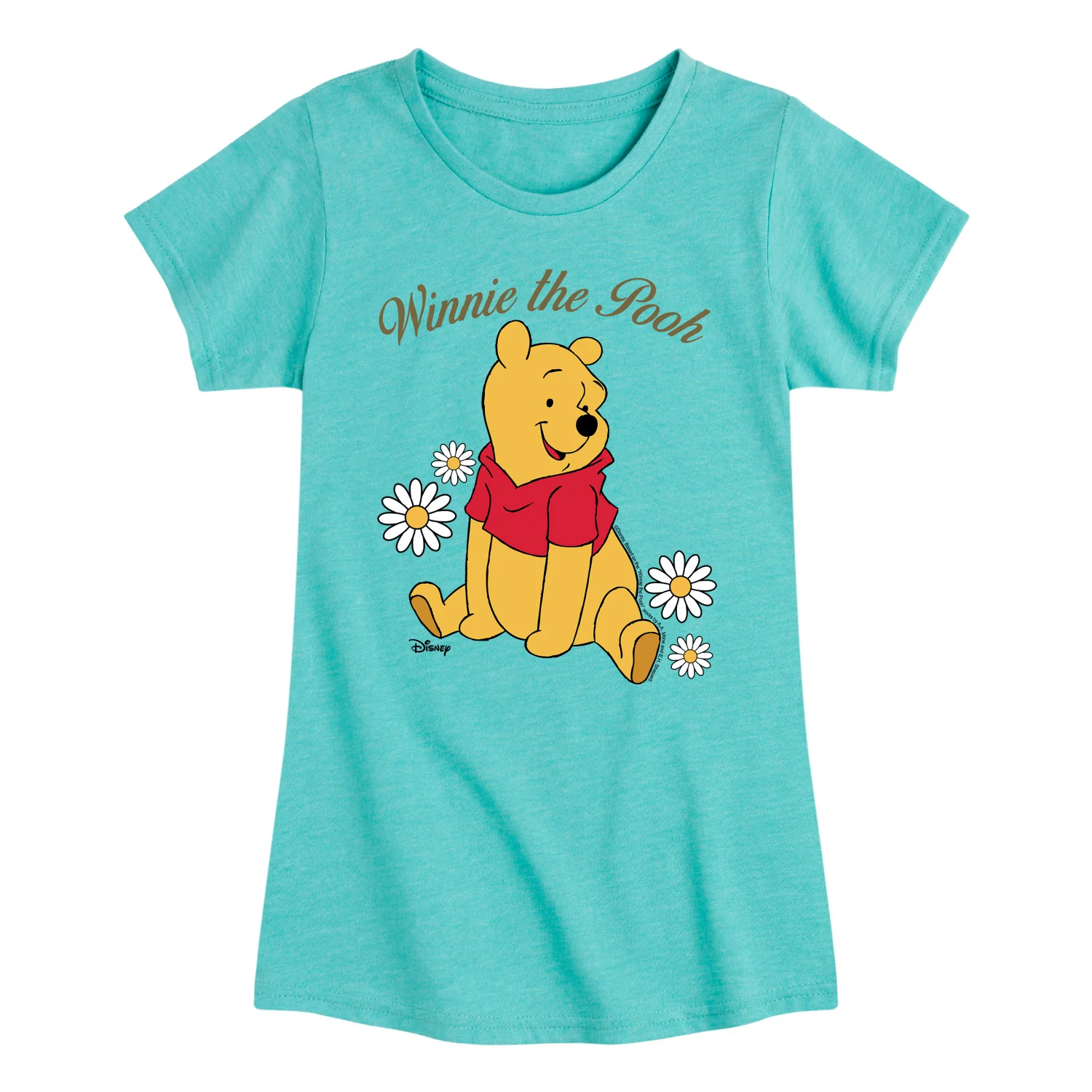 Winnie the Pooh - Sitting Pooh - Youth Girls Fitted Short Sleeve T-Shirt