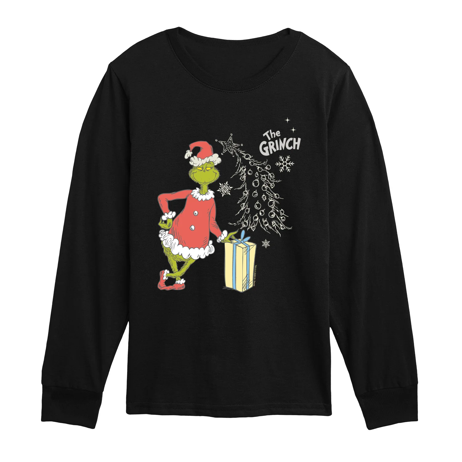 The Grinch - Grinch Present - Youth Boys Long Sleeve Graphic T-Shirt - Image 2