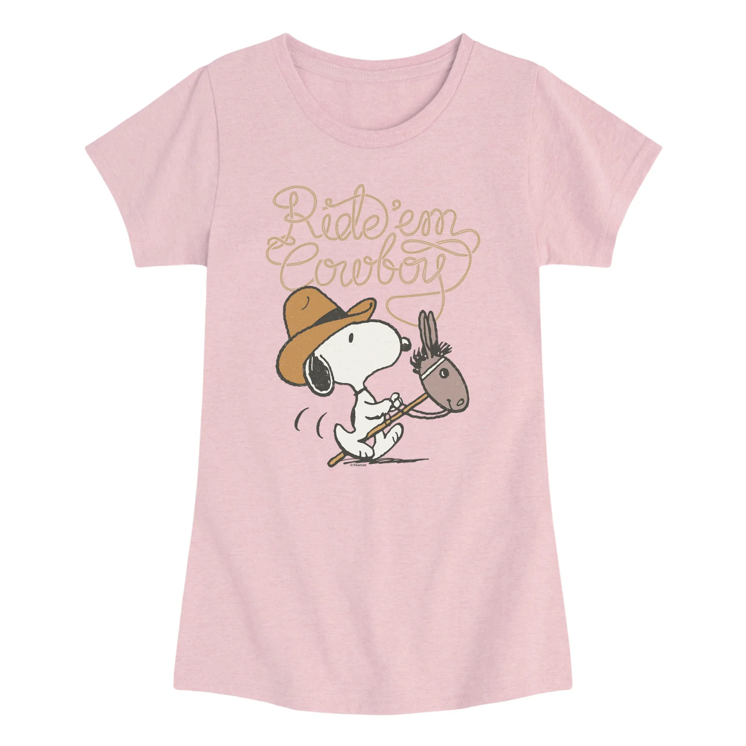 Peanuts - Ride Em Cowboy - Youth Girls Fitted Short Sleeve T-Shirt - Image 3