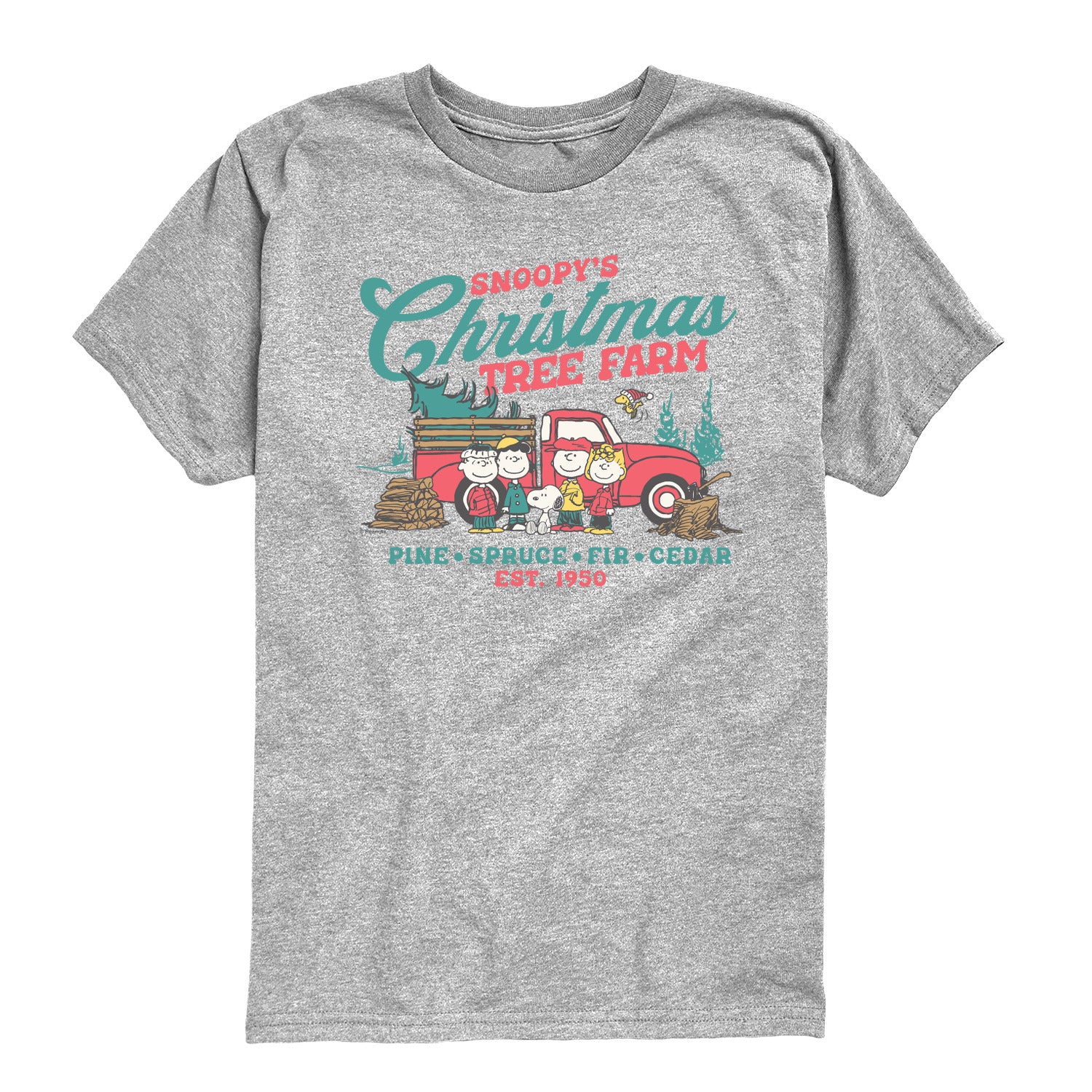 Peanuts - Tree Farm - Youth Boys Short Sleeve Graphic T-Shirt - Image 2