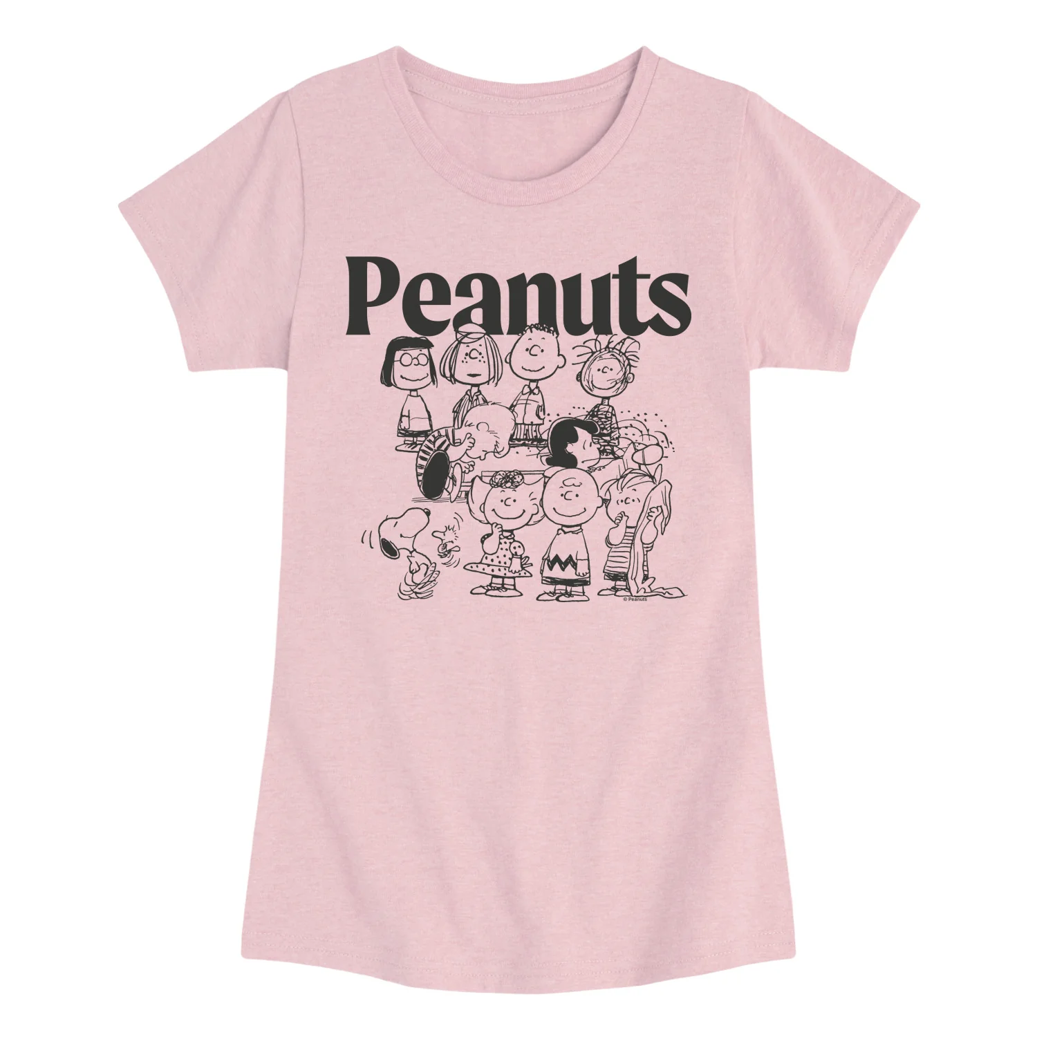 Peanuts - Group Outline - Youth Girls Fitted Short Sleeve T-Shirt - Image 3