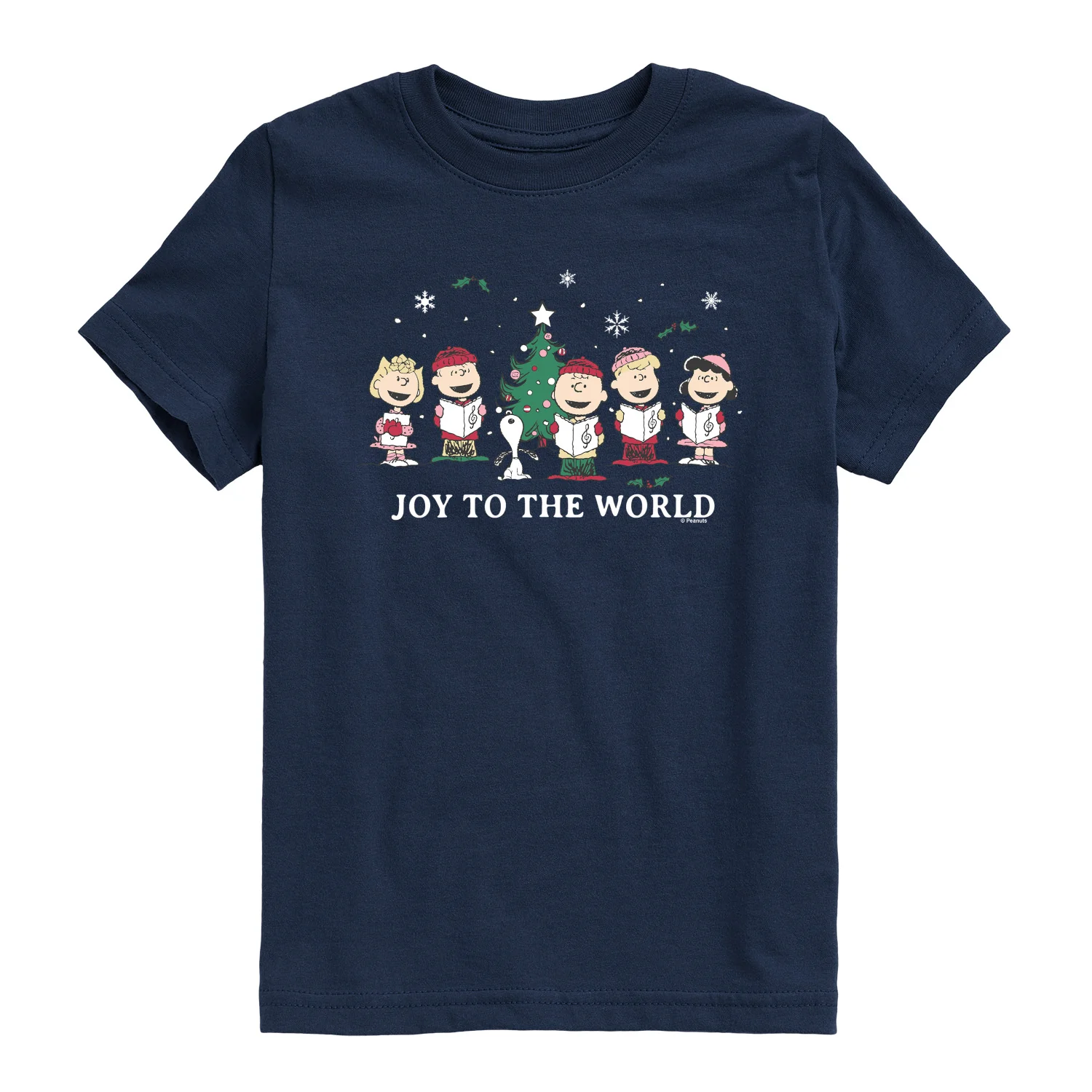 Peanuts - Joy to the World - Youth Boys Short Sleeve Graphic T-Shirt