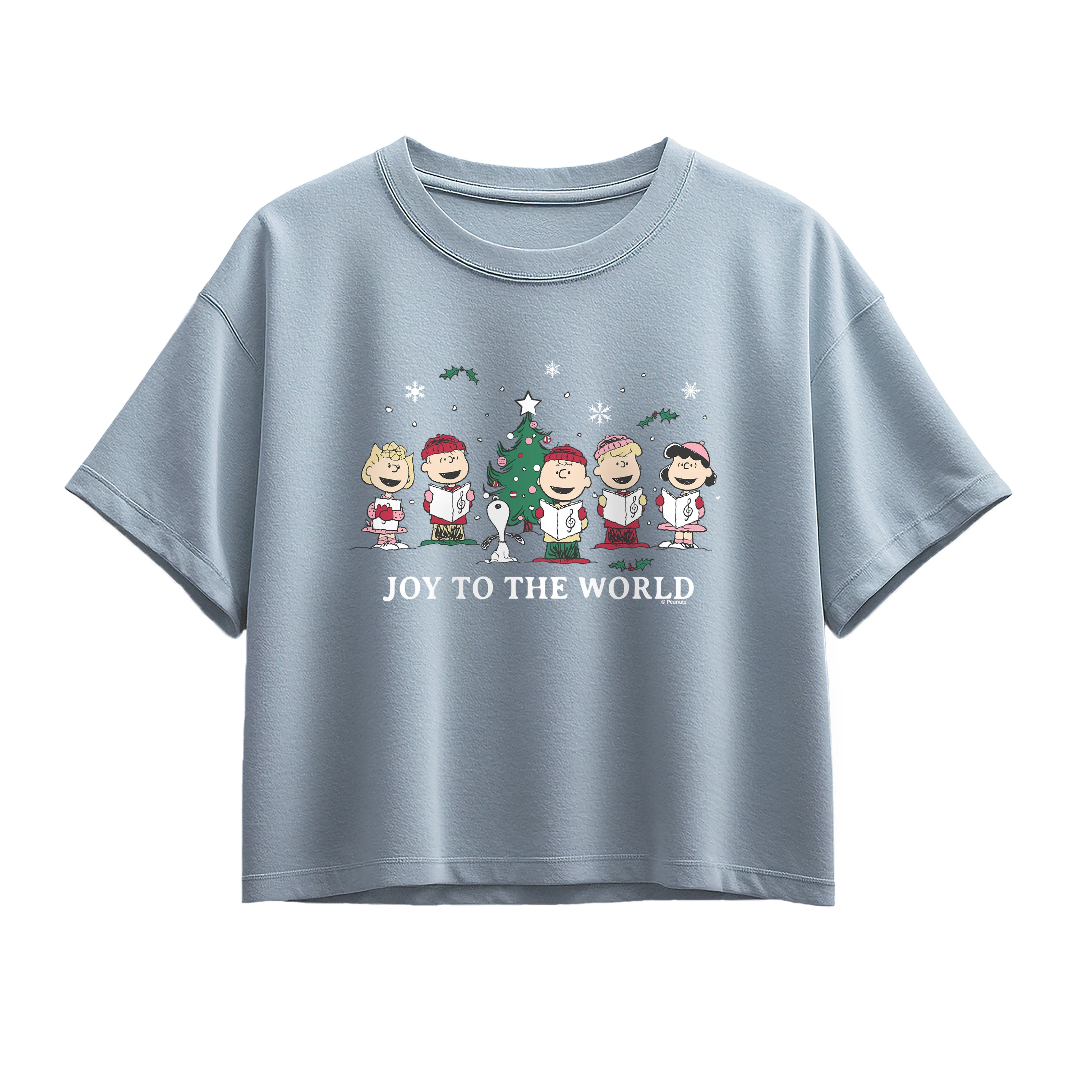 Peanuts - Joy to the World - Youth Girls Boxy T-Shirt - Image 2