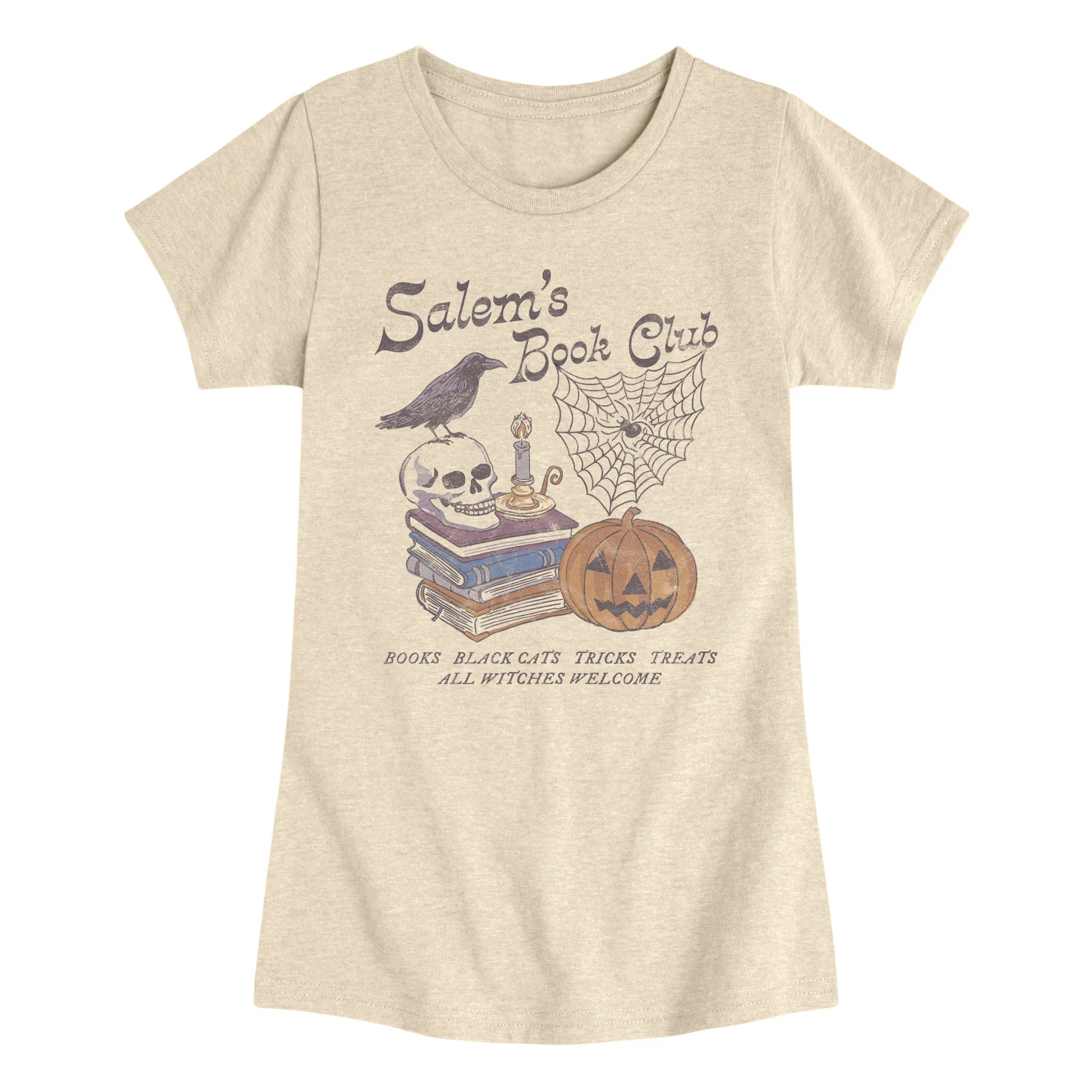 Instant Message - Salem's Book Club - Youth Girls Fitted Short Sleeve T-Shirt