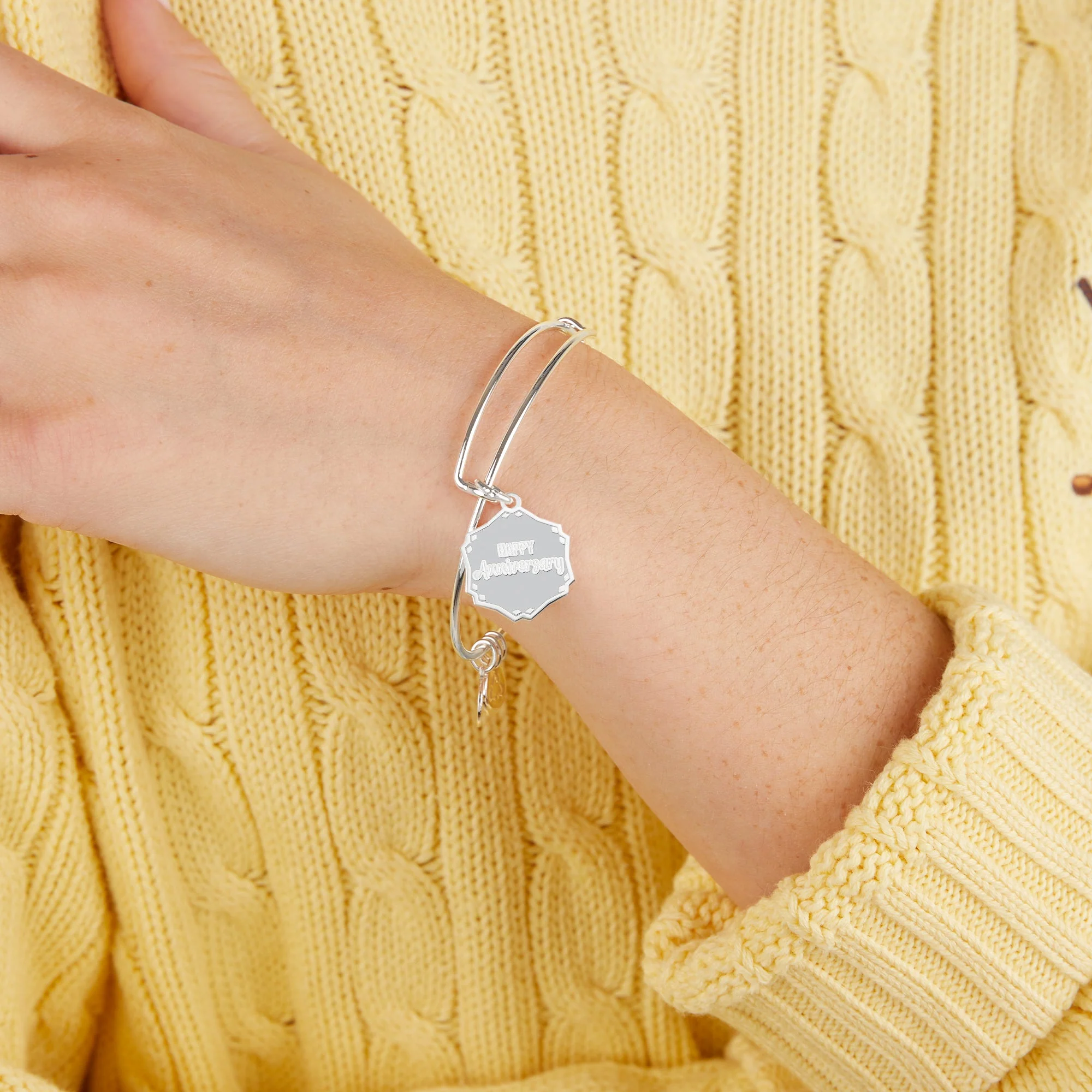 'Happy Anniversary' Charm Bangle - Image 2