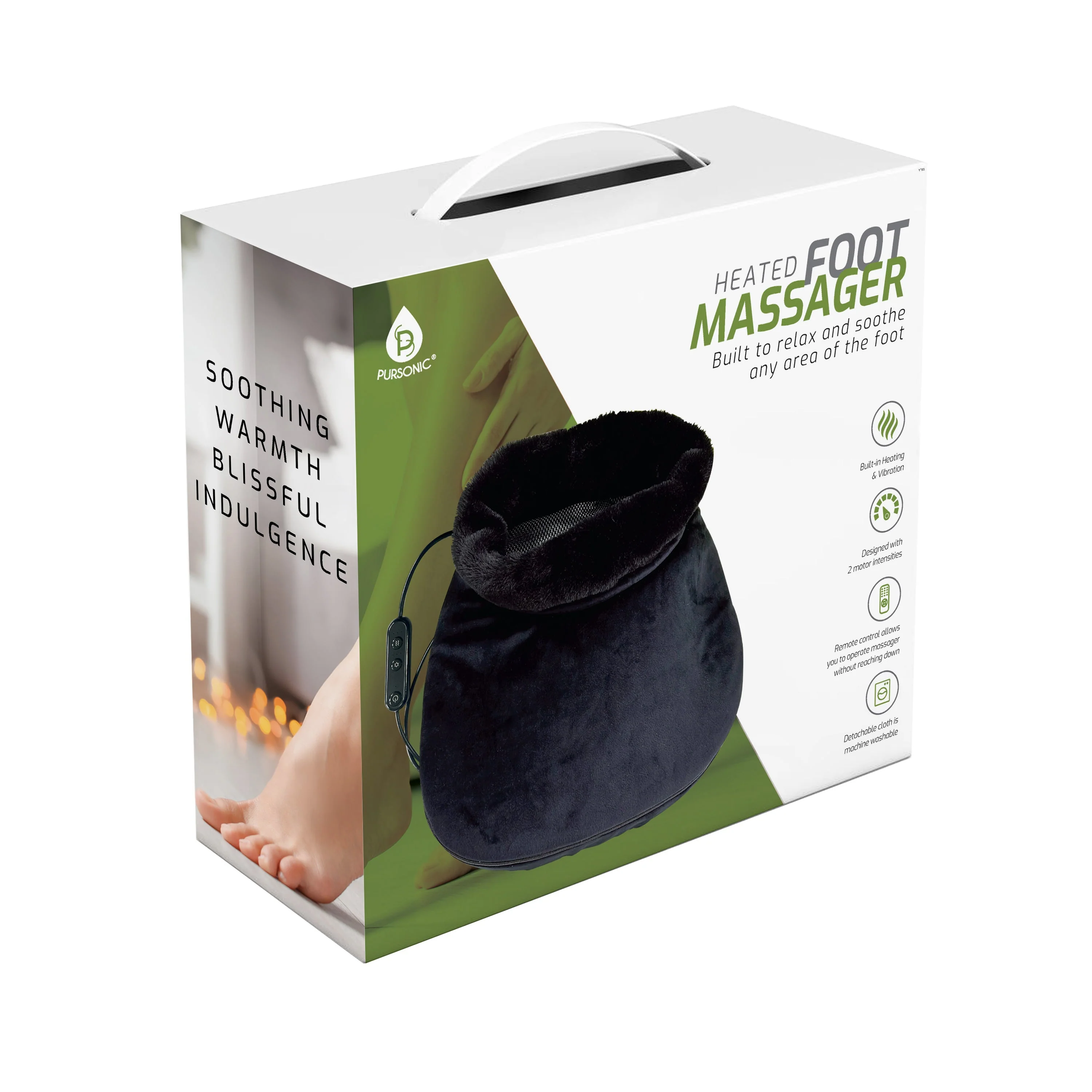 Pursonic Heated Foot Massager with Remote Control, Folding Design, and Dual Motor Intensities - Image 4