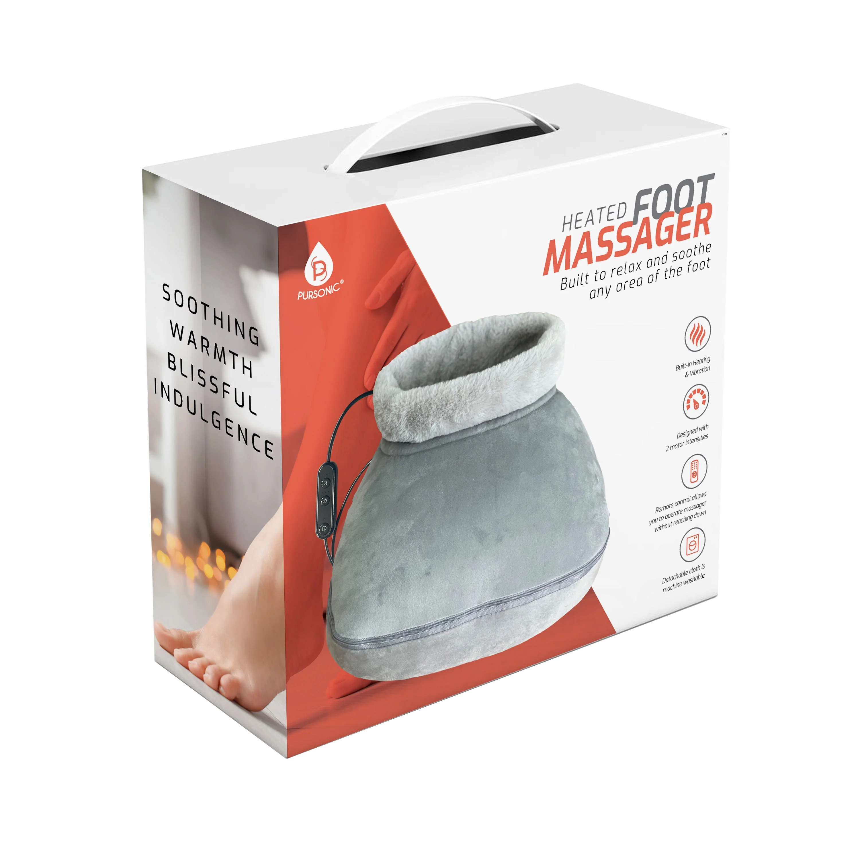 Pursonic Heated Foot Massager with Remote Control, Folding Design, and Dual Motor Intensities - Image 6
