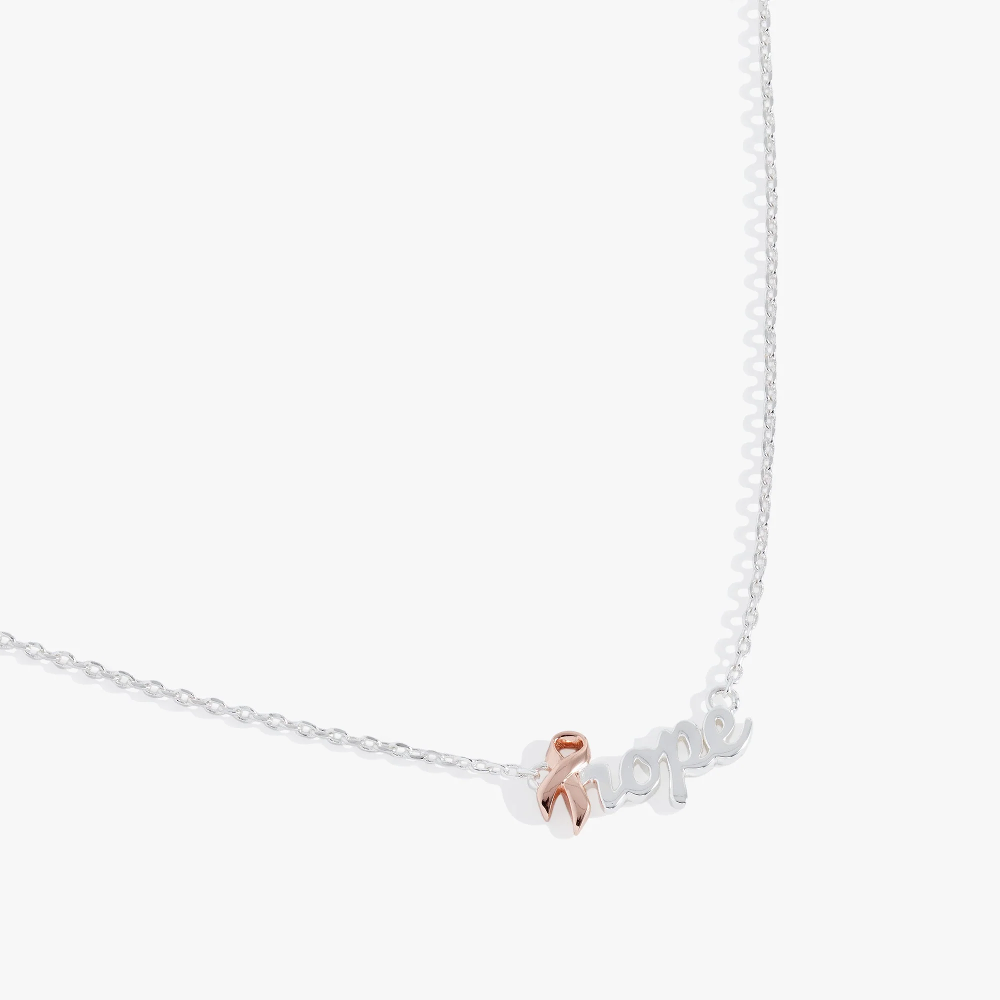 'Hope' Breast Cancer Awareness Pink Ribbon Necklace - Image 4