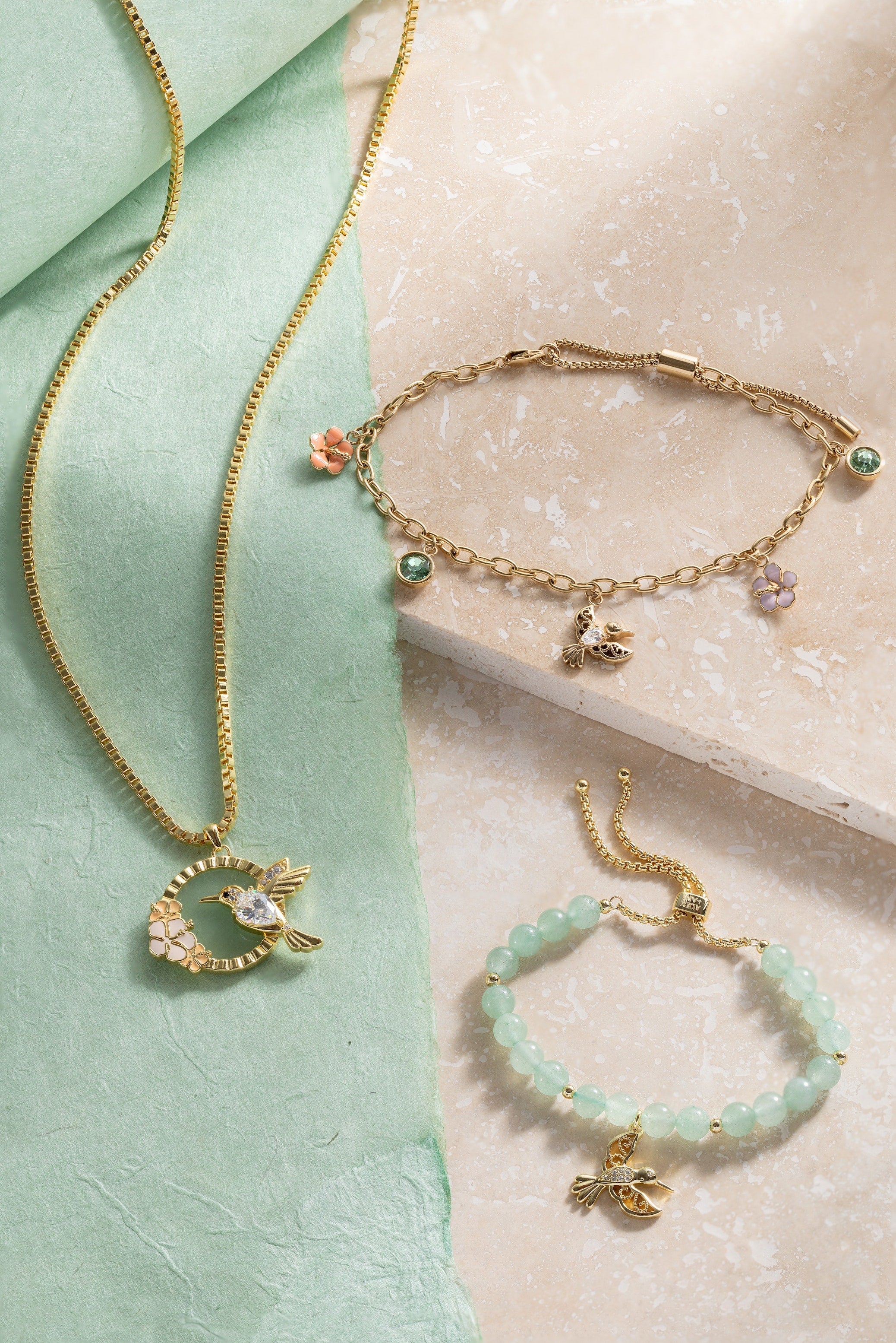 Hummingbird Multicharm Adjustable Anklet - Image 2