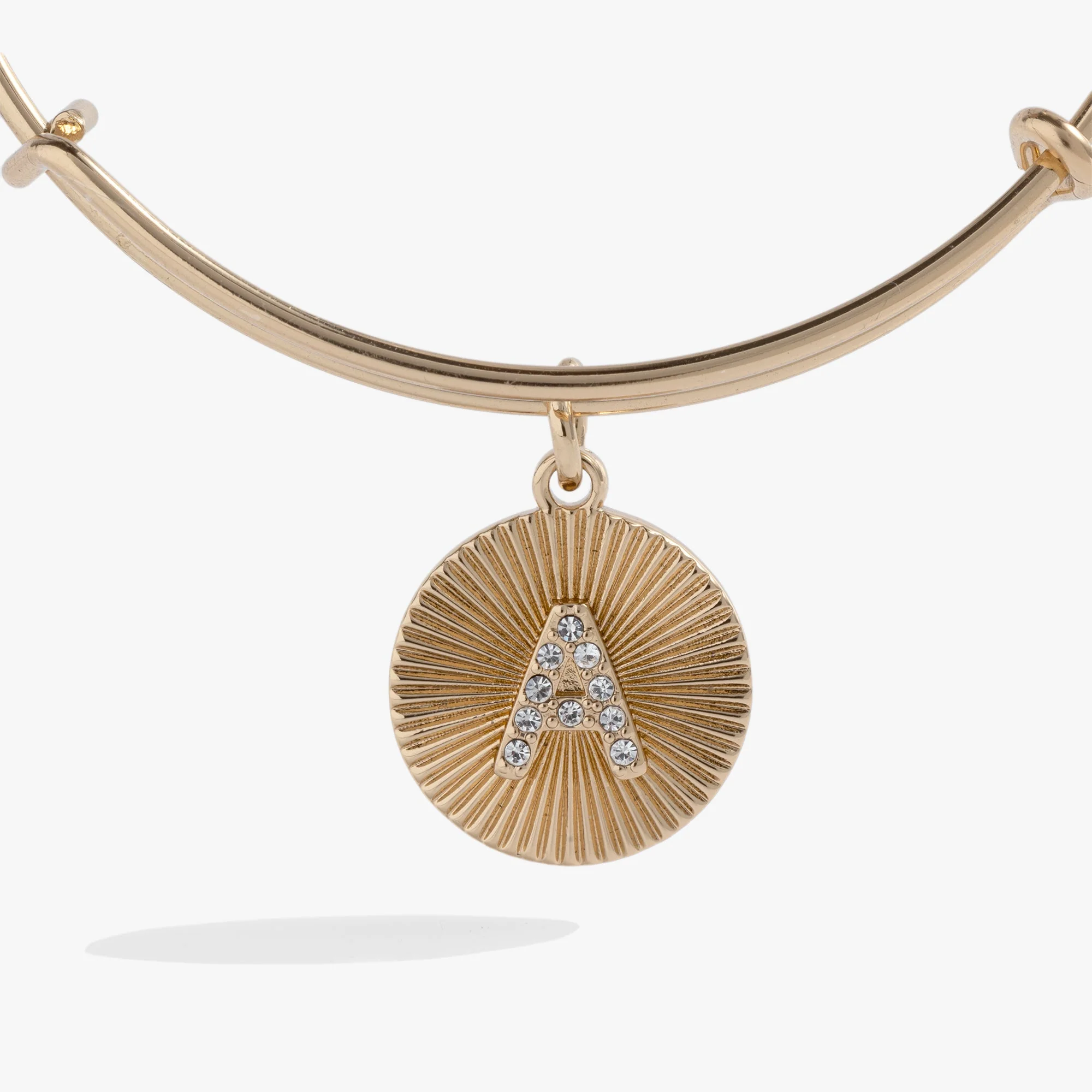 Initial A Pave Starburst Texture Bangle - Image 2