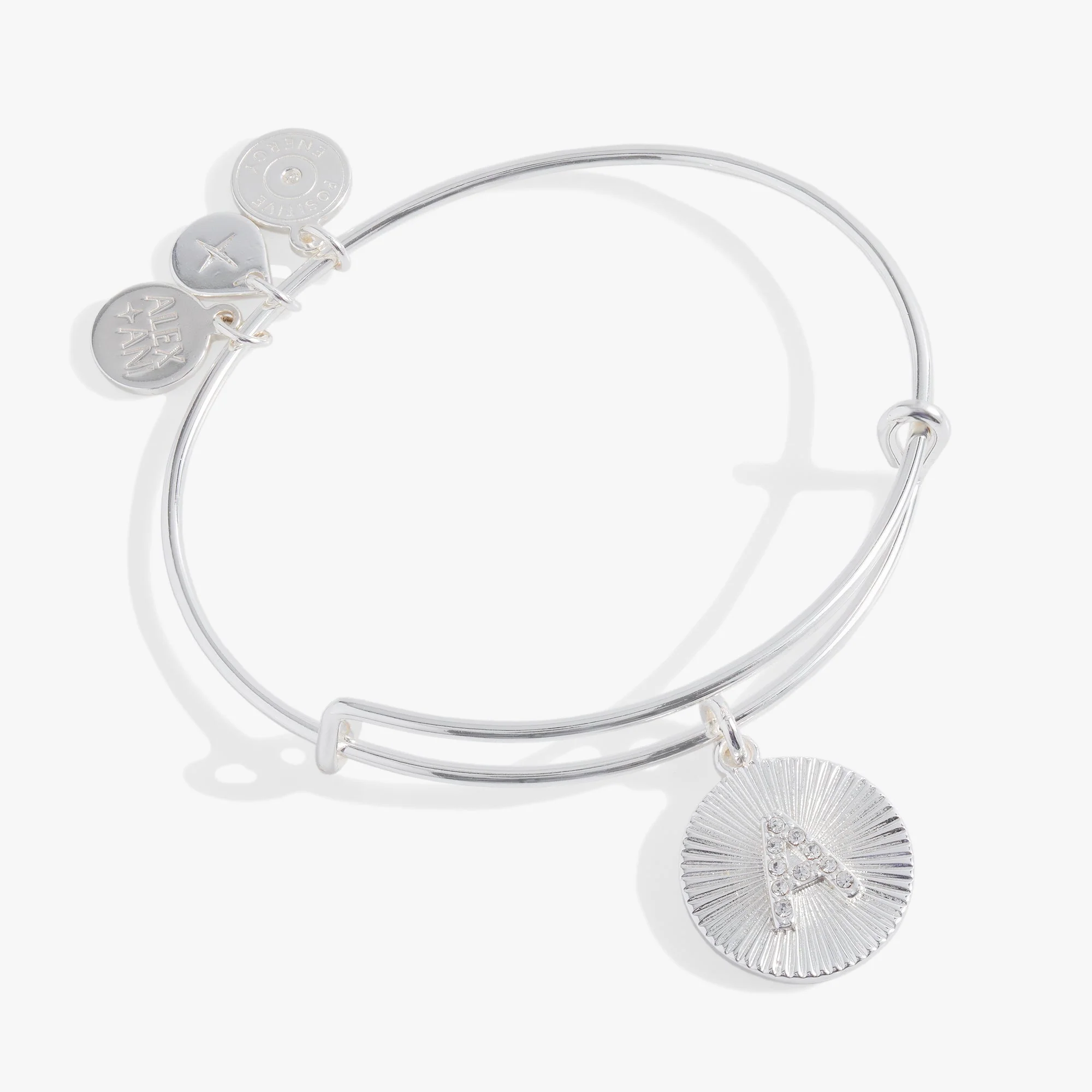 Initial A Pave Starburst Texture Bangle - Image 7