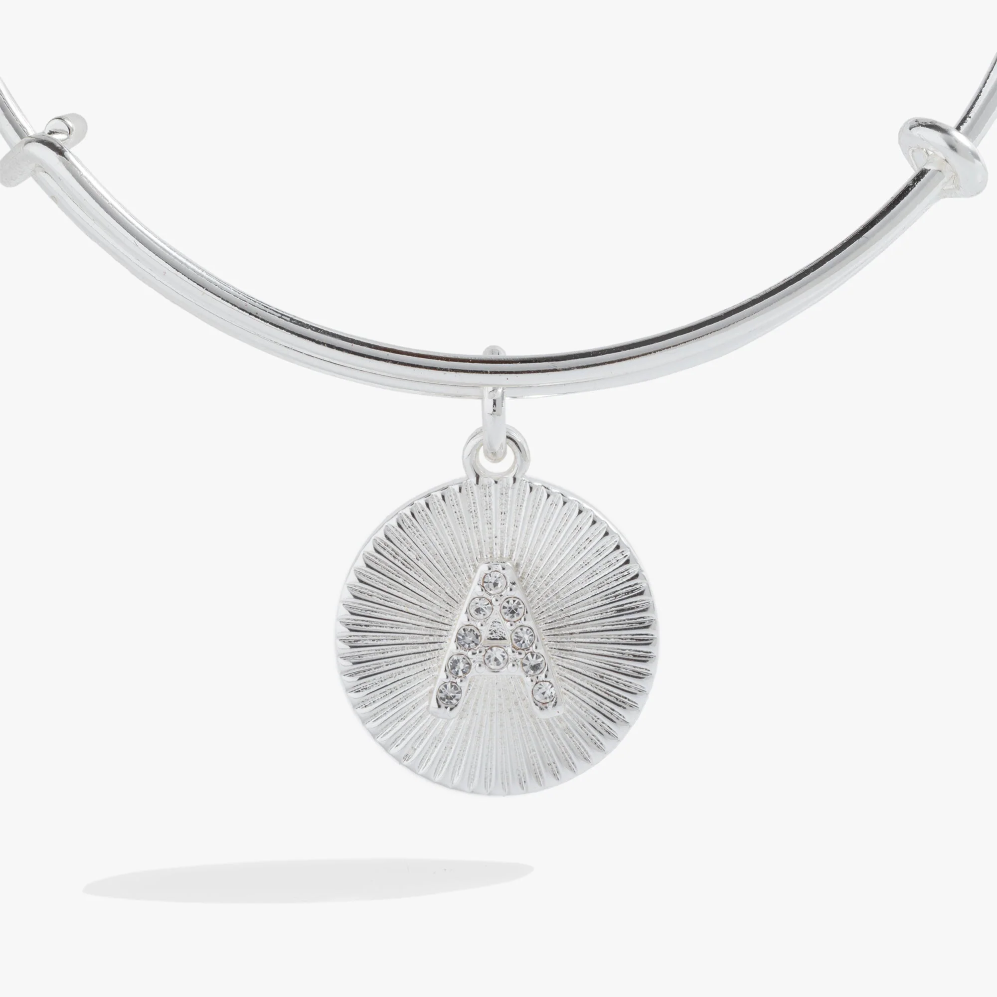 Initial A Pave Starburst Texture Bangle - Image 8