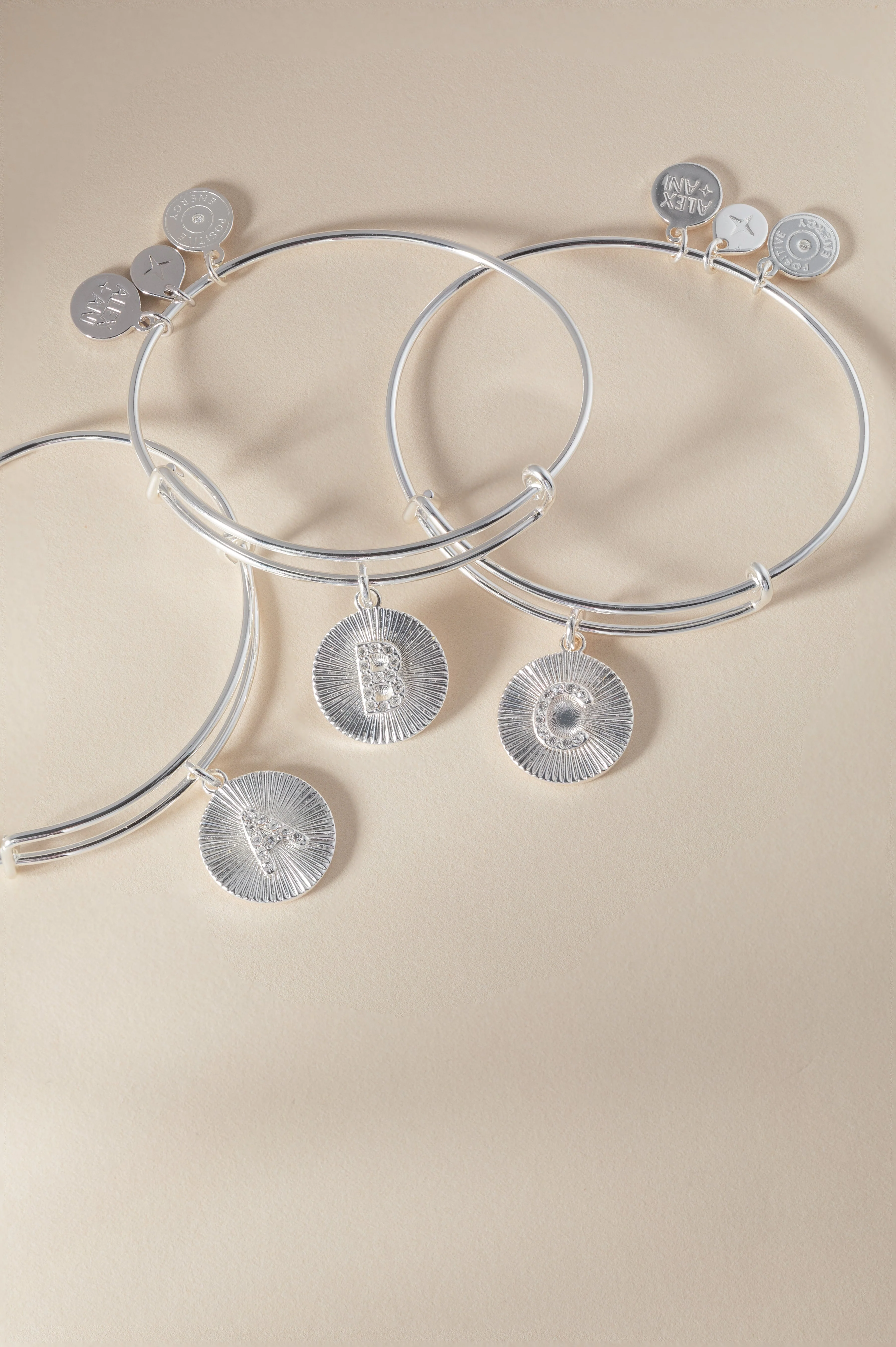 Initial A Pave Starburst Texture Bangle - Image 9