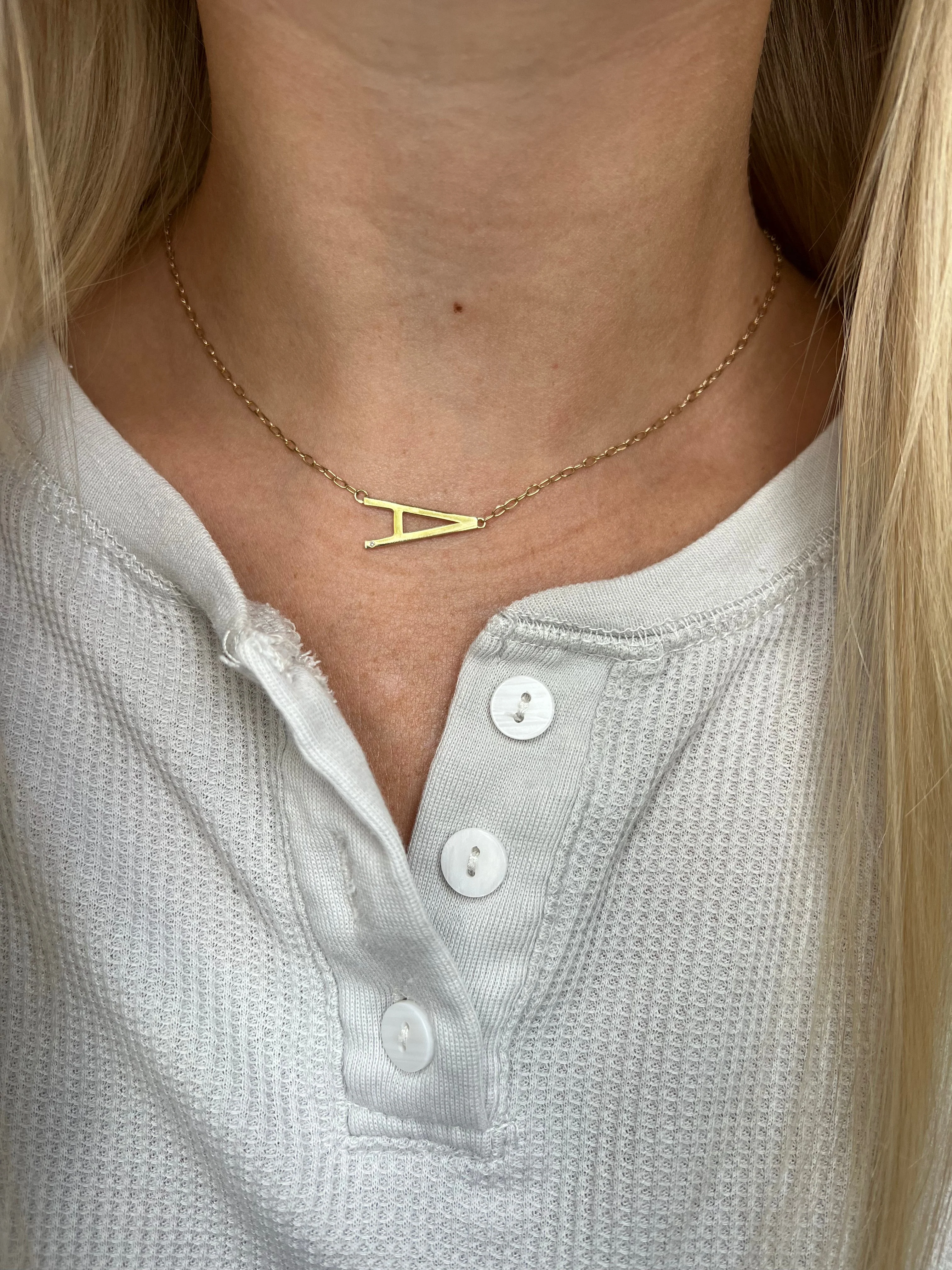 Initial A Precious Elongated Necklace - Image 7