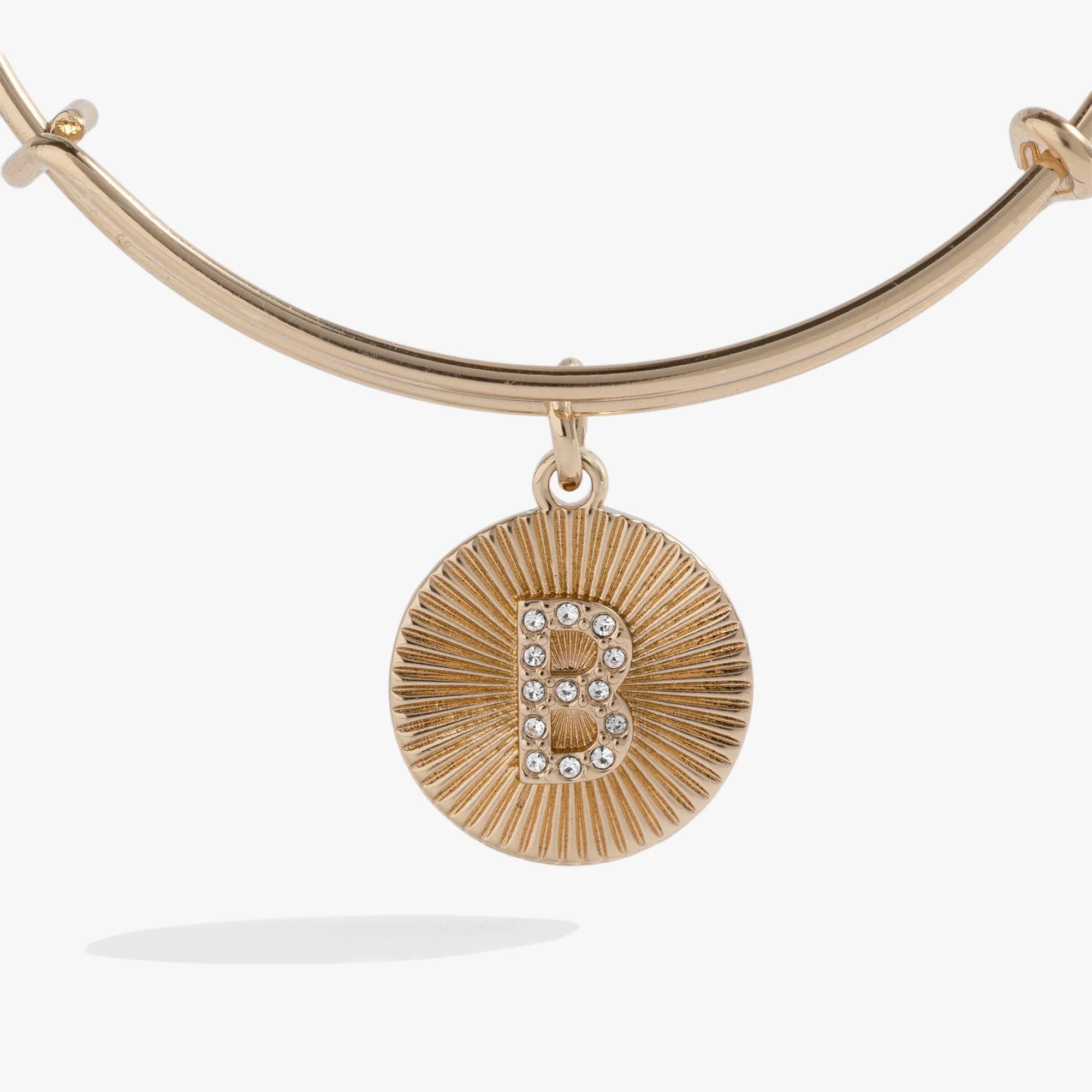 Initial B Pave Starburst Texture Bangle - Image 2