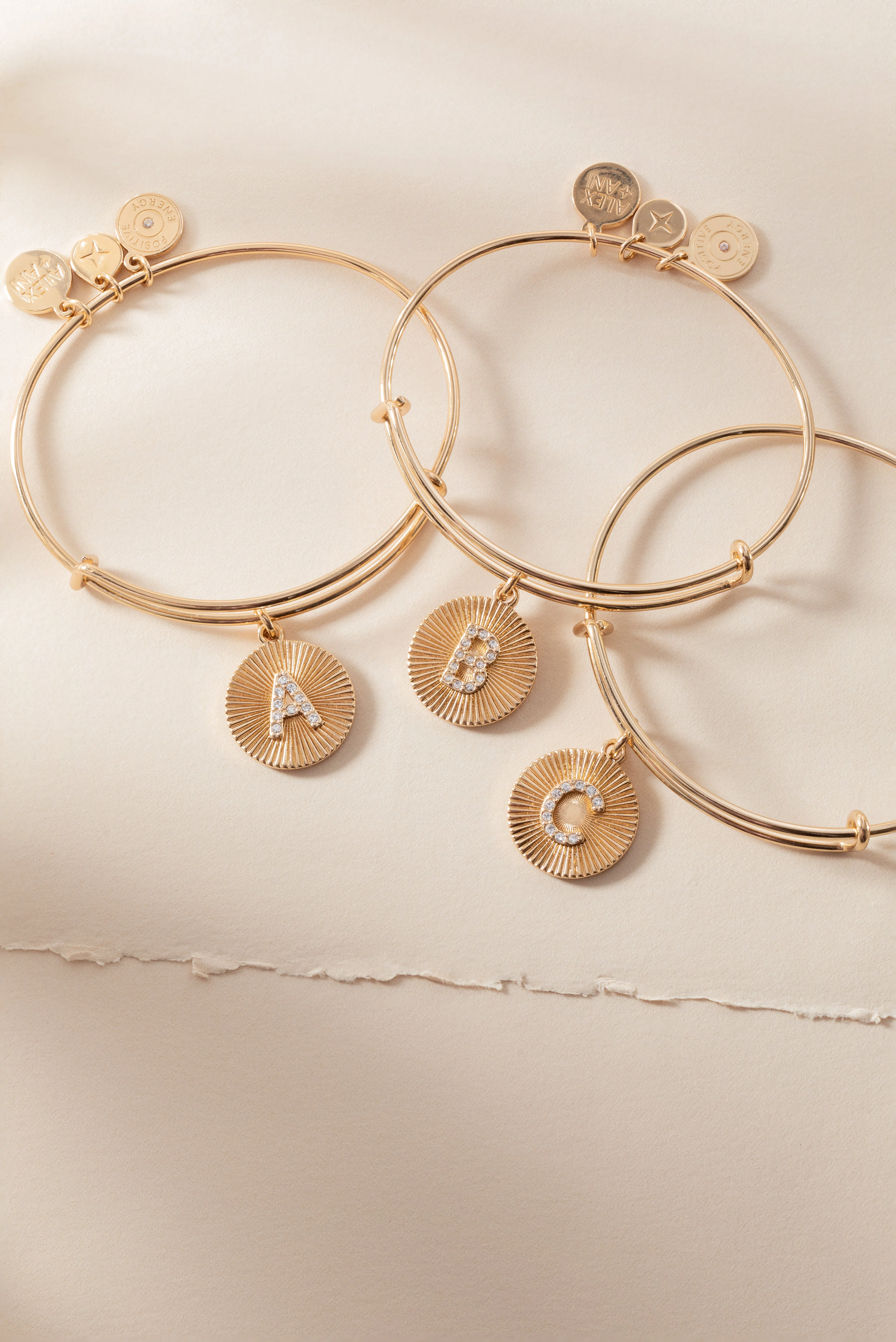 Initial B Pave Starburst Texture Bangle - Image 3